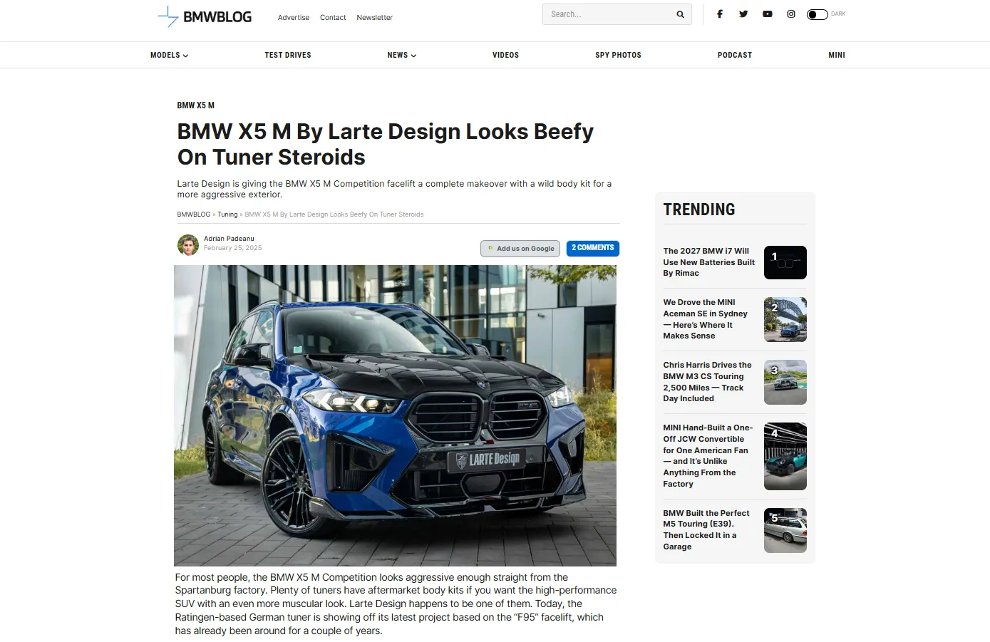 BMW Blog review of the BMW X5 M body kit by Larte Design