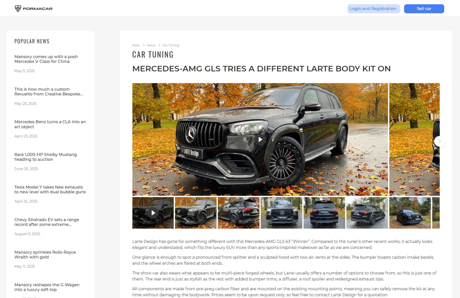 Formacar feature on the Mercedes-AMG GLS by Larte Design