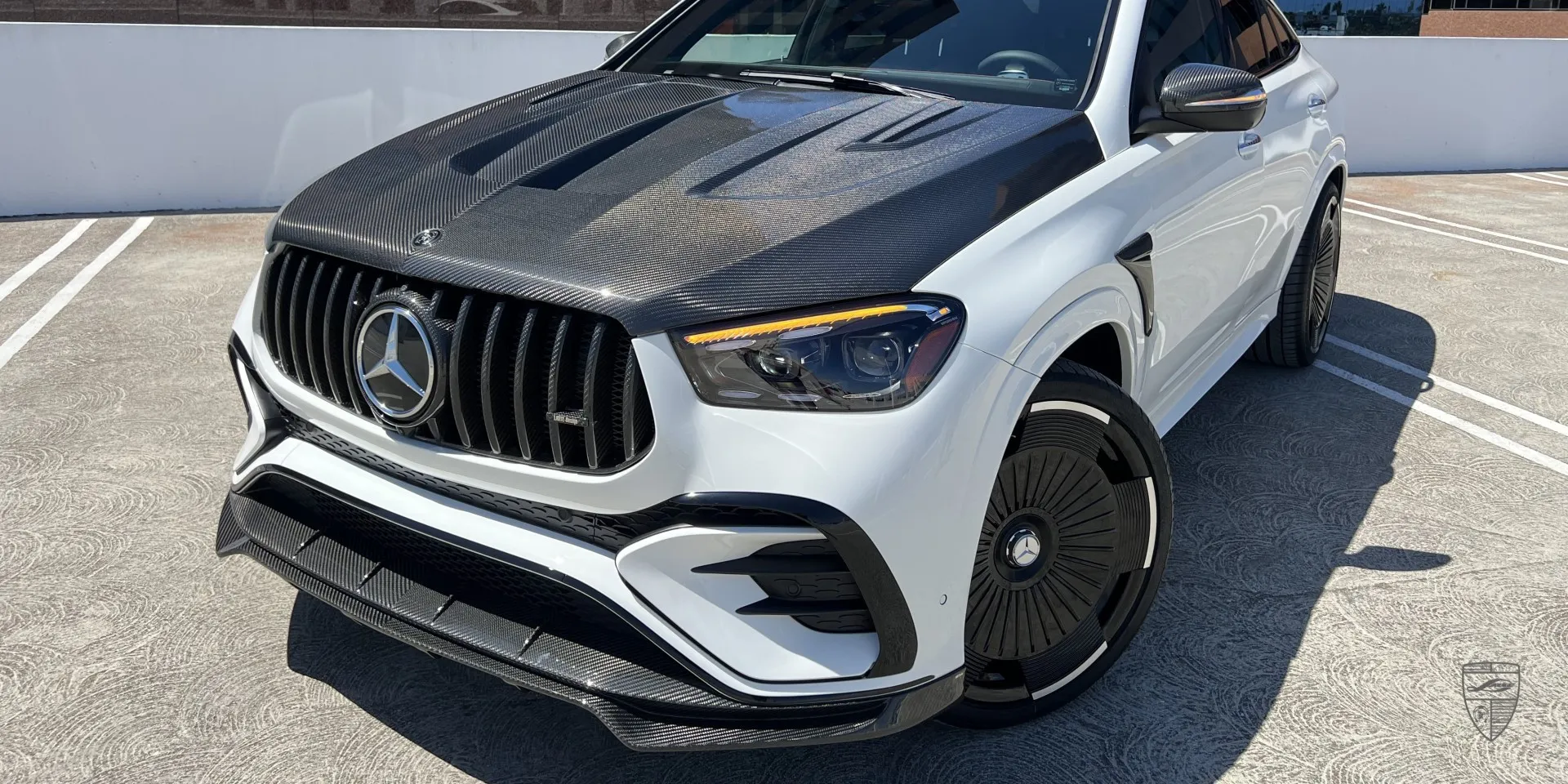 Sporty car upgrade with carbon fiber body kit — delivers brutal look and enhanced premium styling