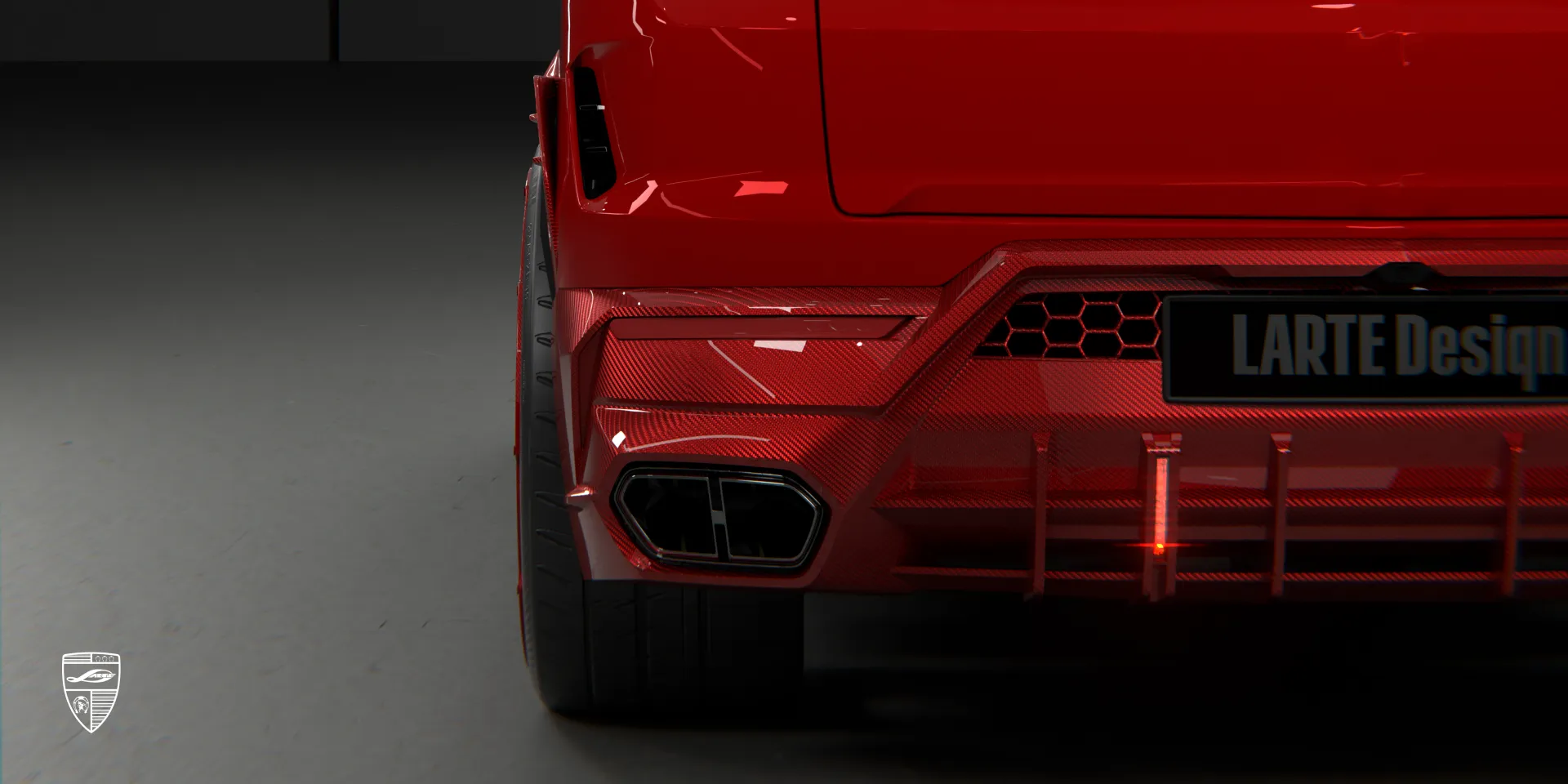 Diffuser and spoiler combo on Lamborghini Urus SE for enhanced aerodynamics and style
