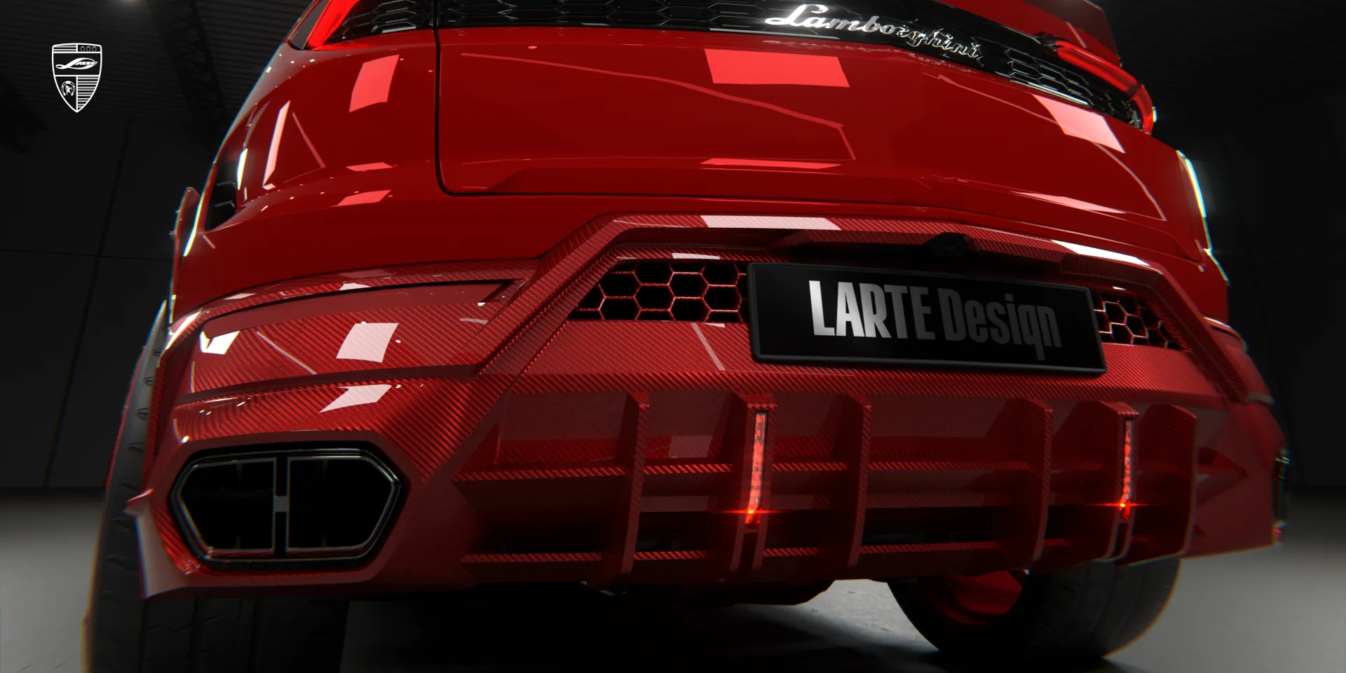 Rear bumper kit on Lamborghini Urus SE enhancing the vehicle’s sporty rear profile
