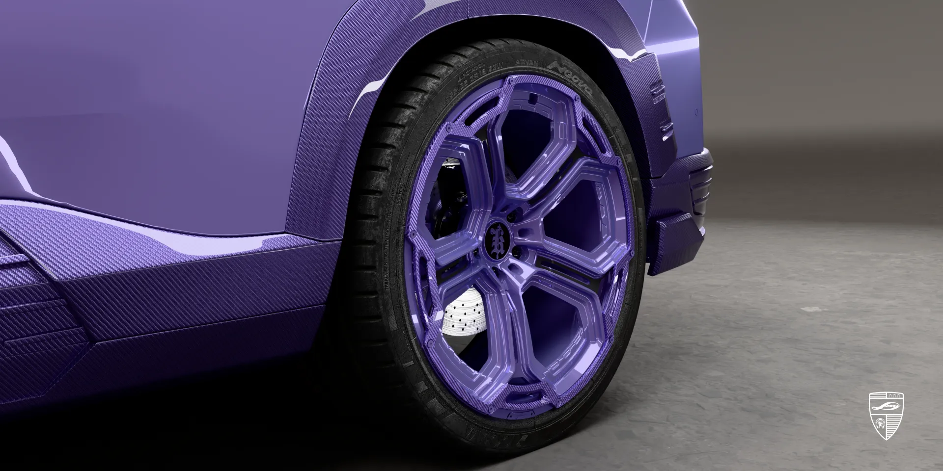Widebody fender flares BMW XM — detail shot of the extended arches and enhanced wheel fitment