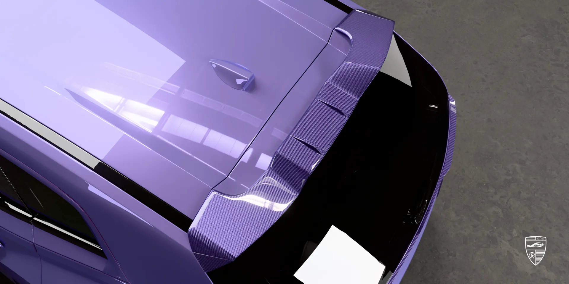 XM roof spoiler tuning — rear view featuring the integrated spoiler