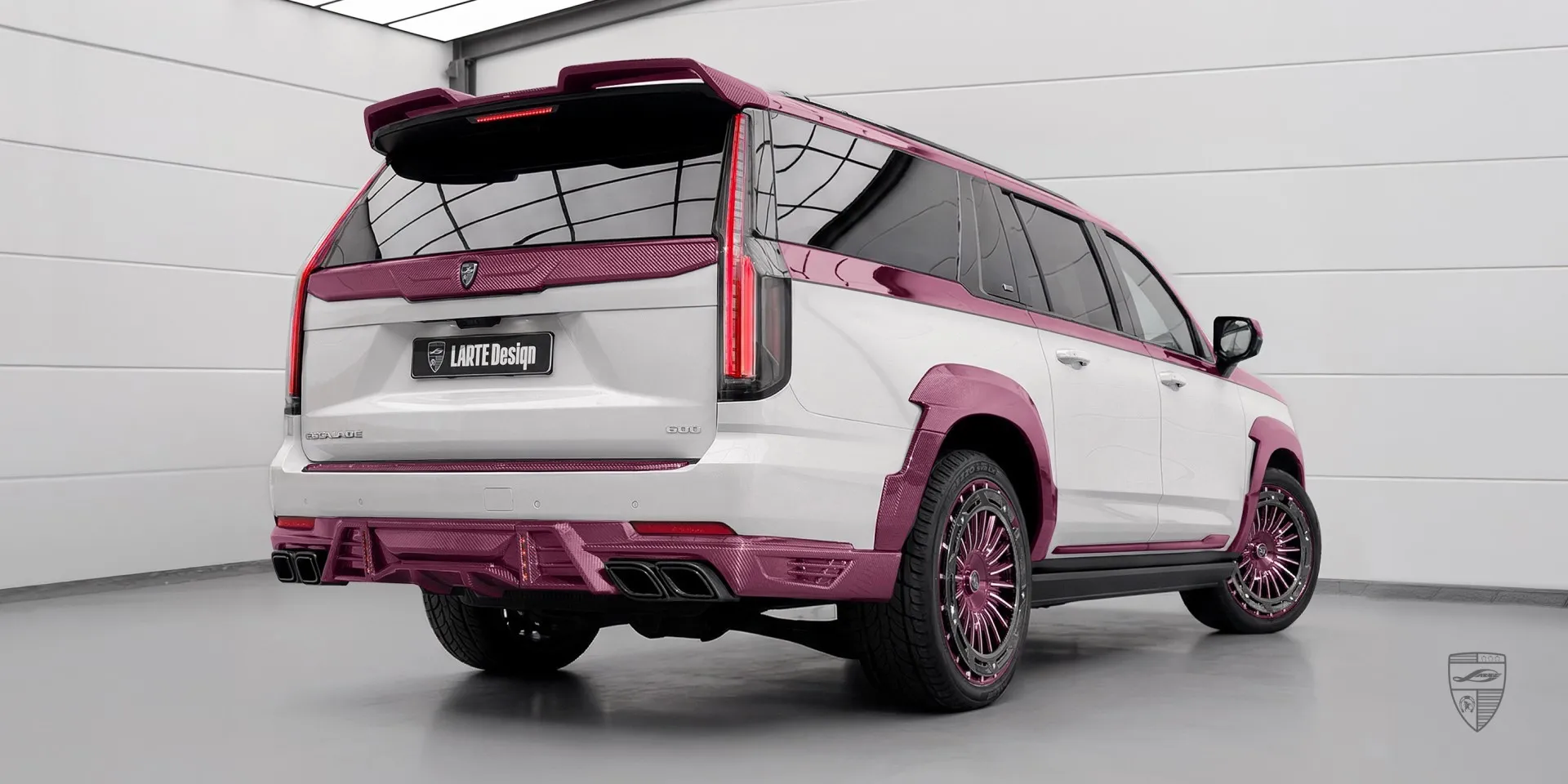 High‑society vehicle aesthetic: family SUV Cadillac Escalade in action