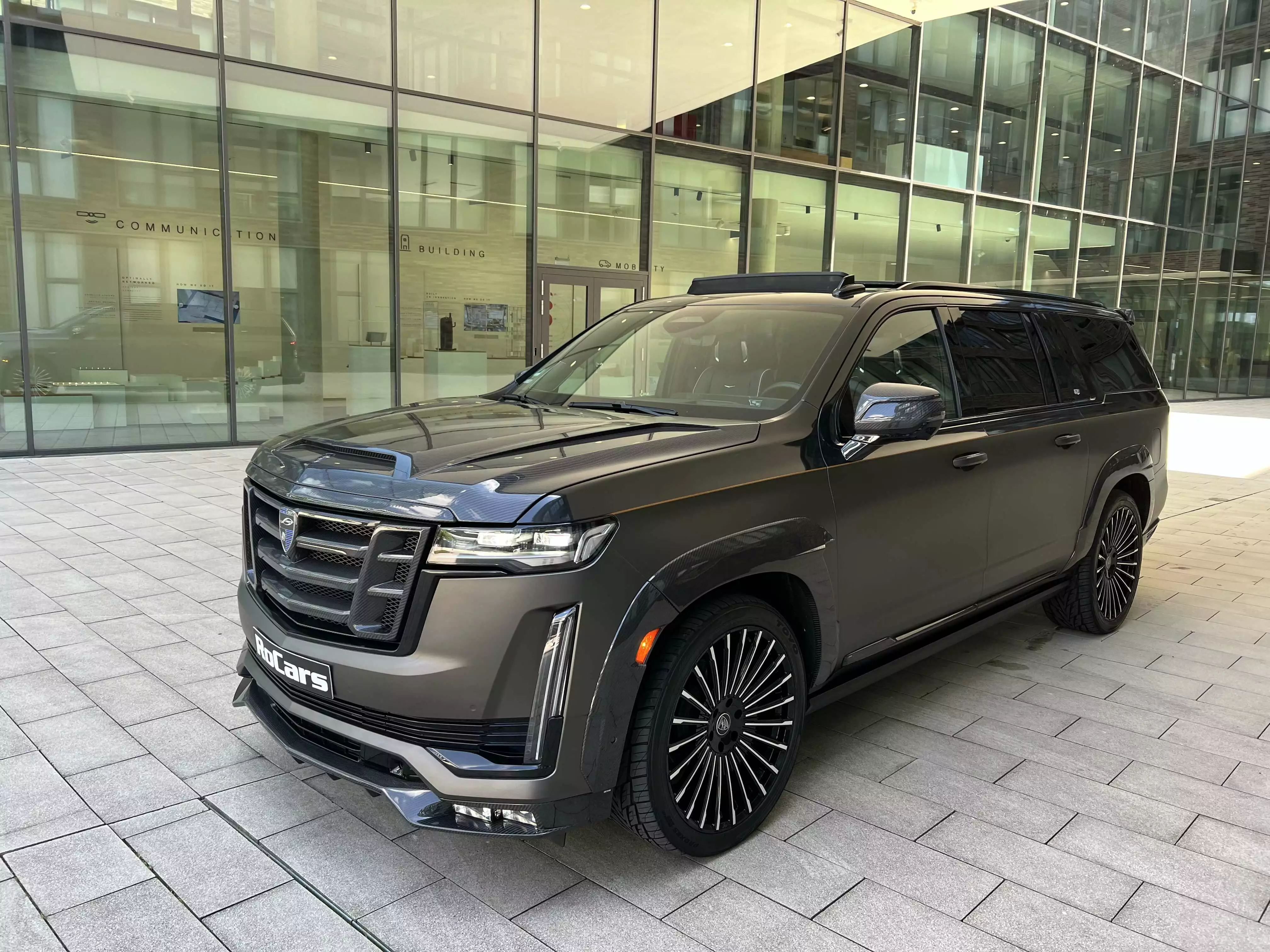 Cadillac Escalade with body kit and carbon fiber hood