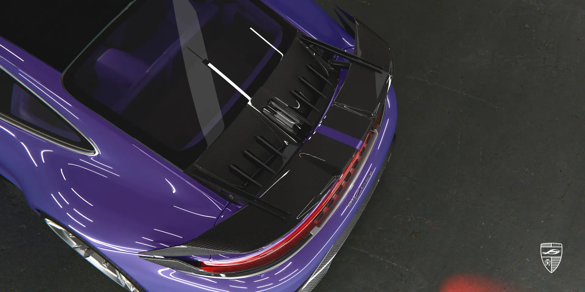 Rear spoiler on Porsche 911 992 — adds sporty flair and aerodynamic balance