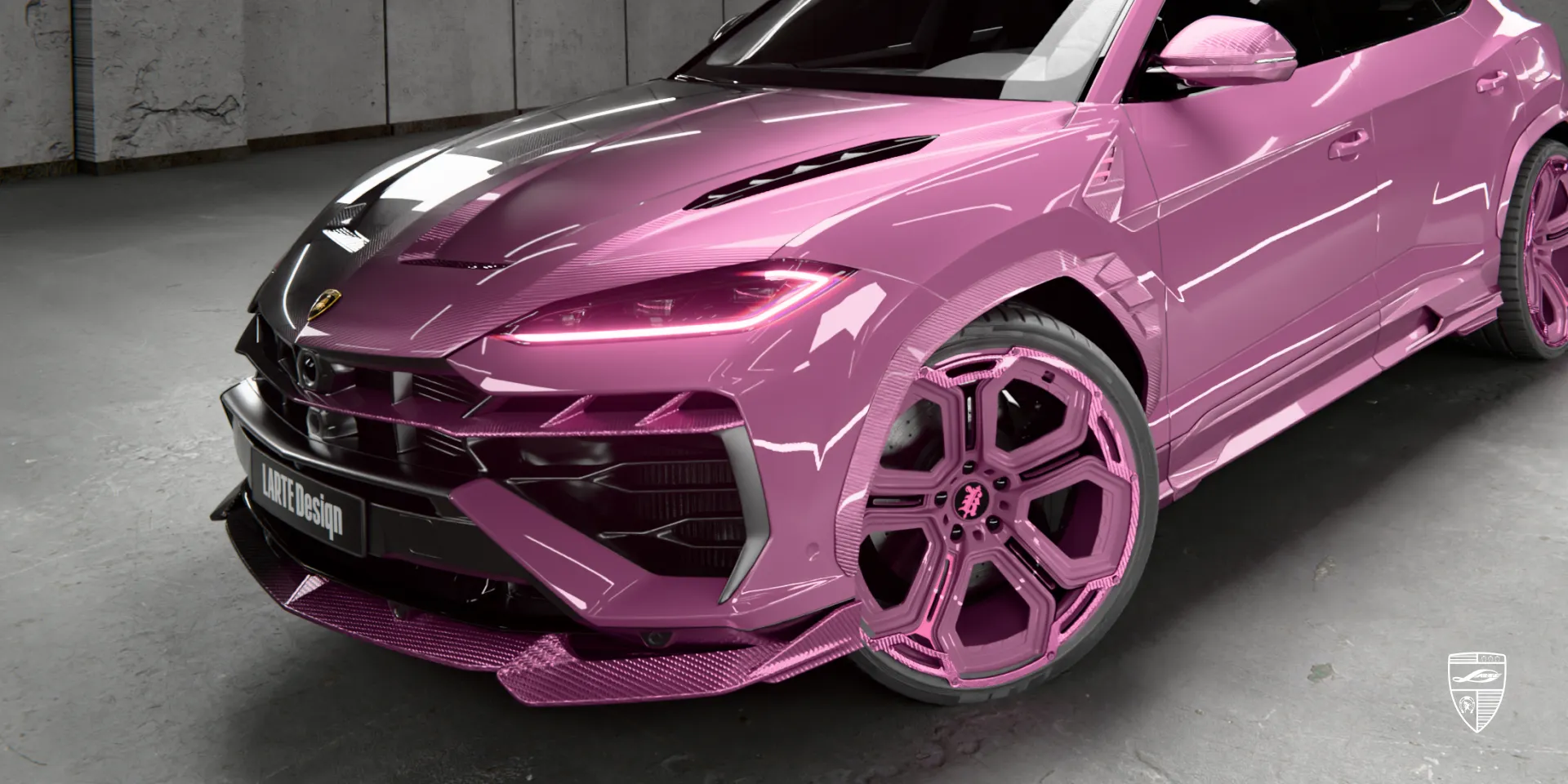 Individuelles Styling am URUS SE hebt Dry‑Carbon‑Seitenklappen und Spoiler hervor