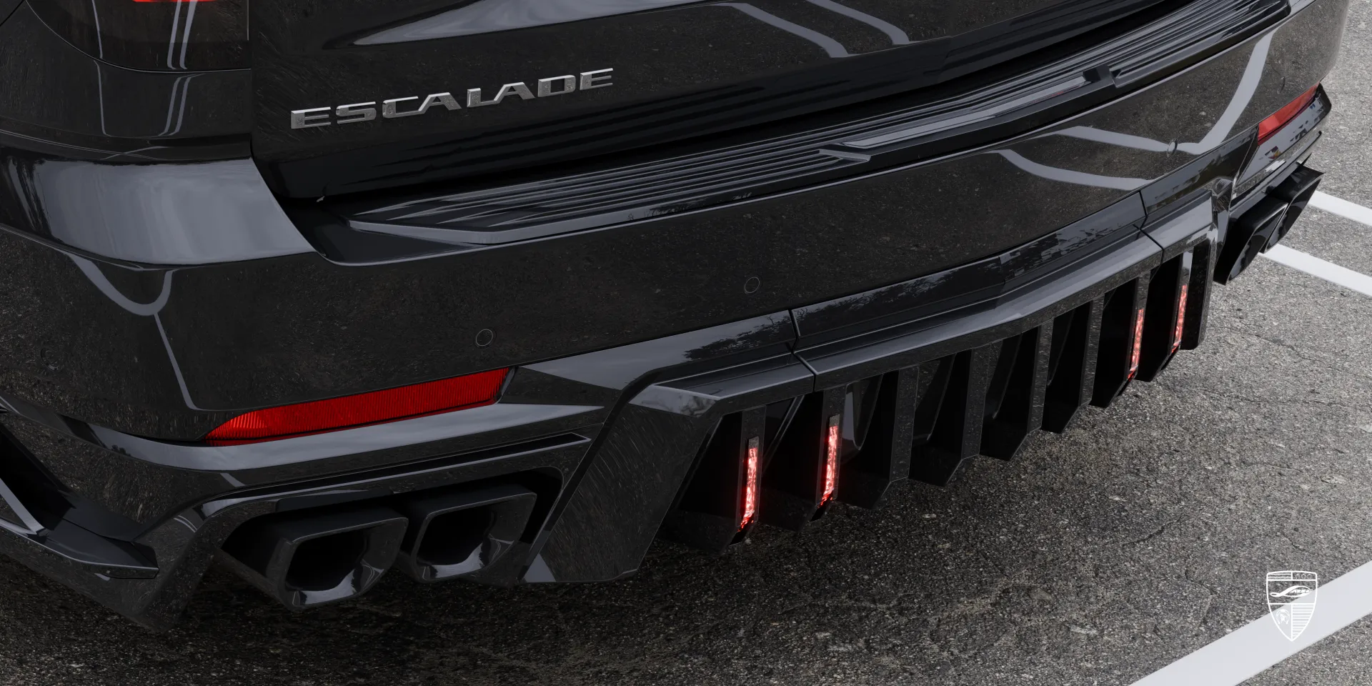 Cadillac Escalade sporty styling kit inspired by racing cues and low‑profile elements