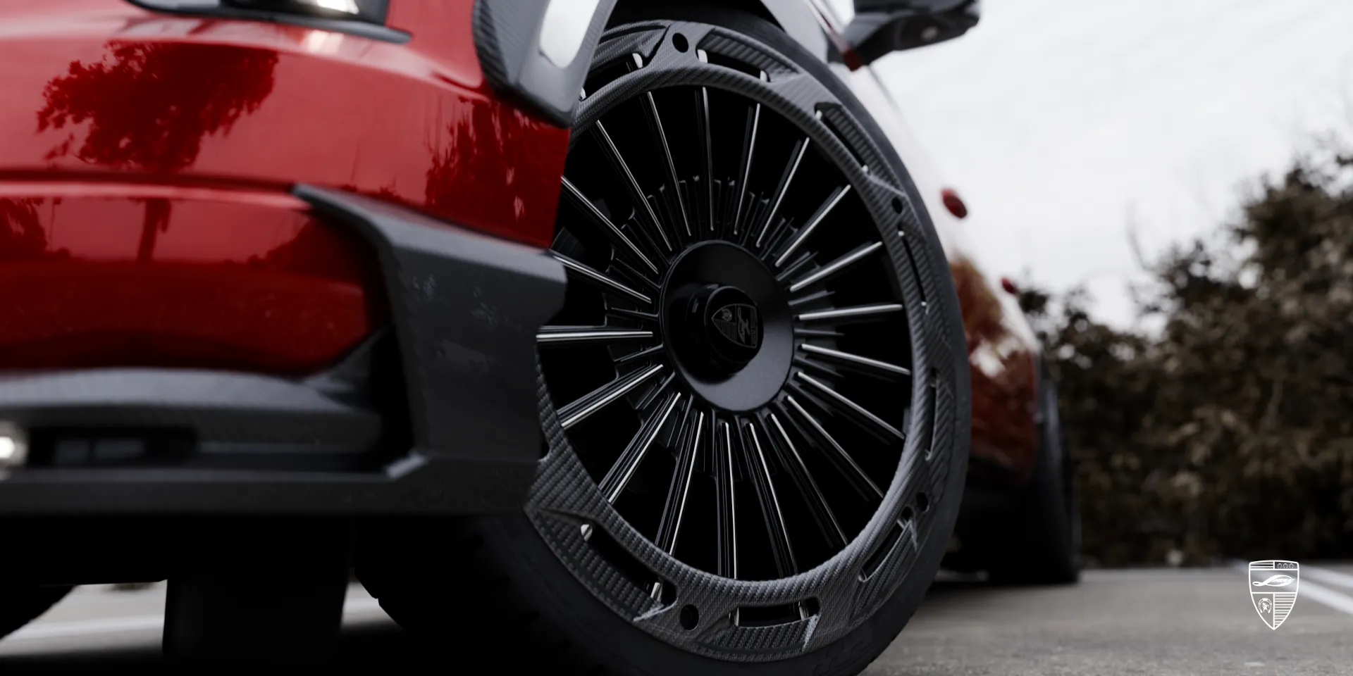 Close‑up of Cadillac Escalade V body kit details and premium trim accents