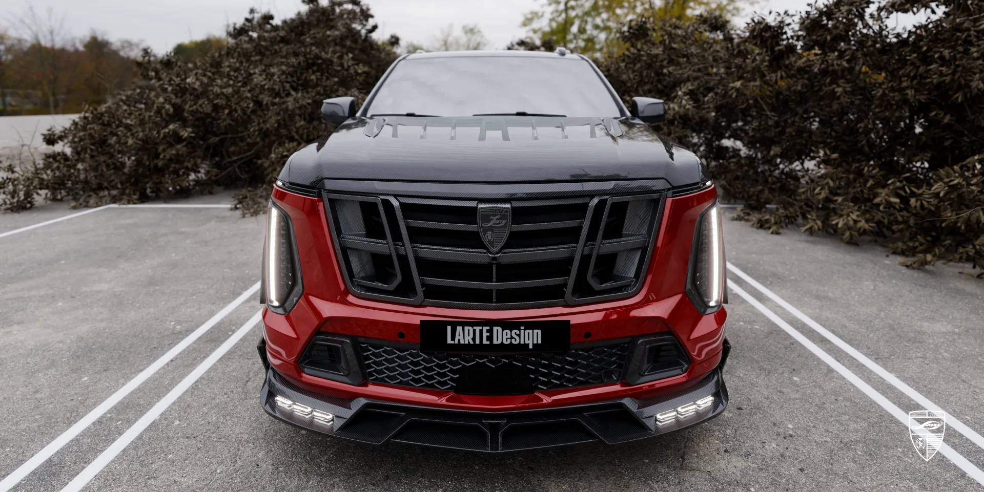 Cadillac Escalade V front bumper body kit with bold air intakes and styling flares