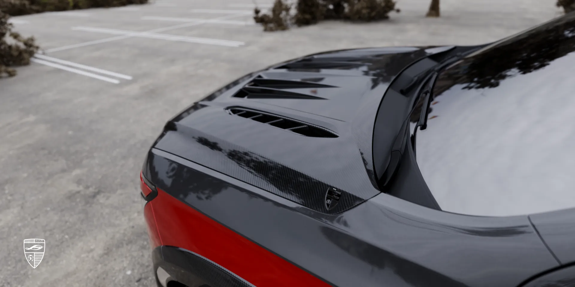 Hood and vent styling accents on Cadillac Escalade V enhancing performance aesthetic