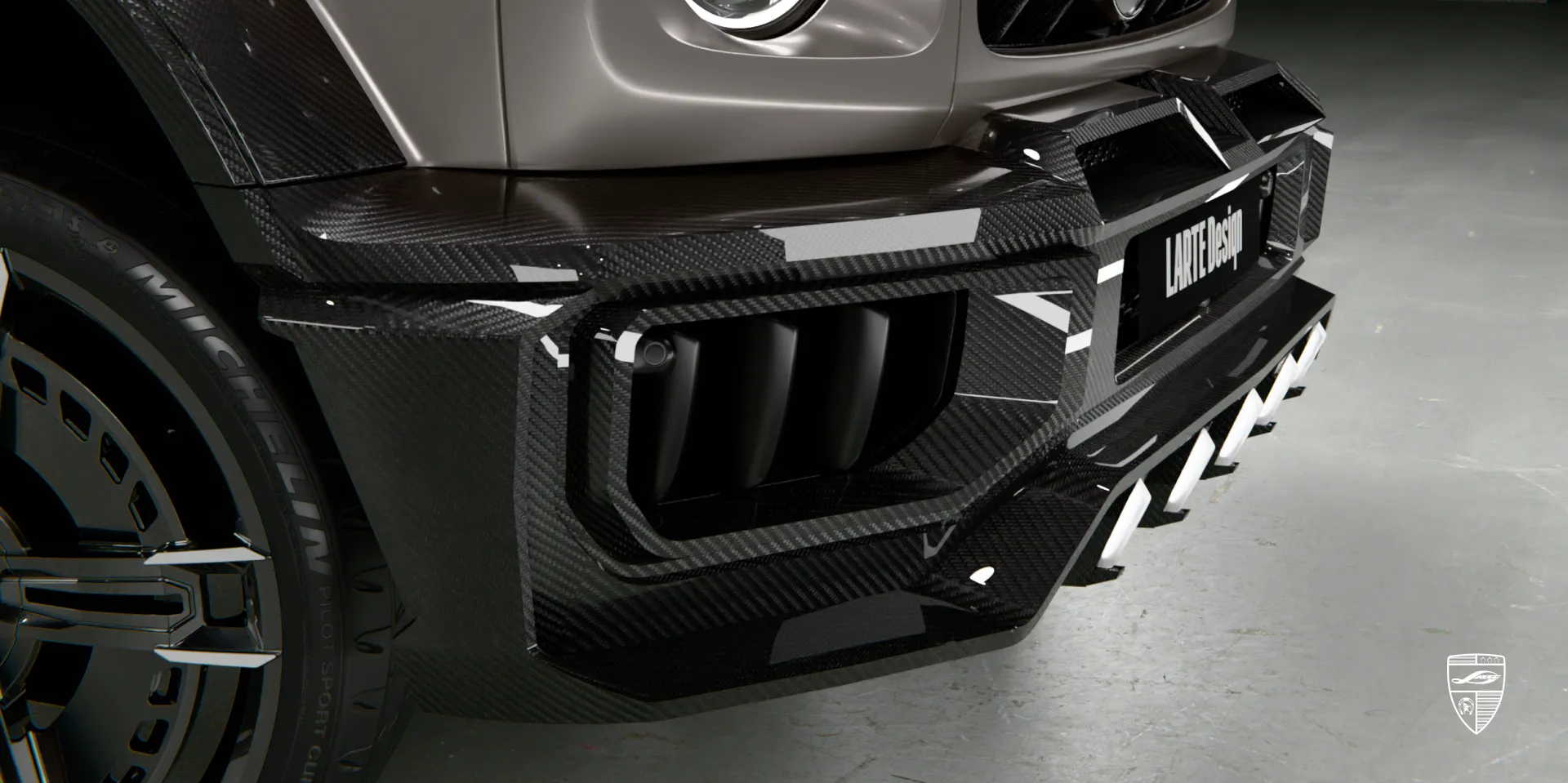 Carbon accessories on G 63 AMG facelift — front bumper