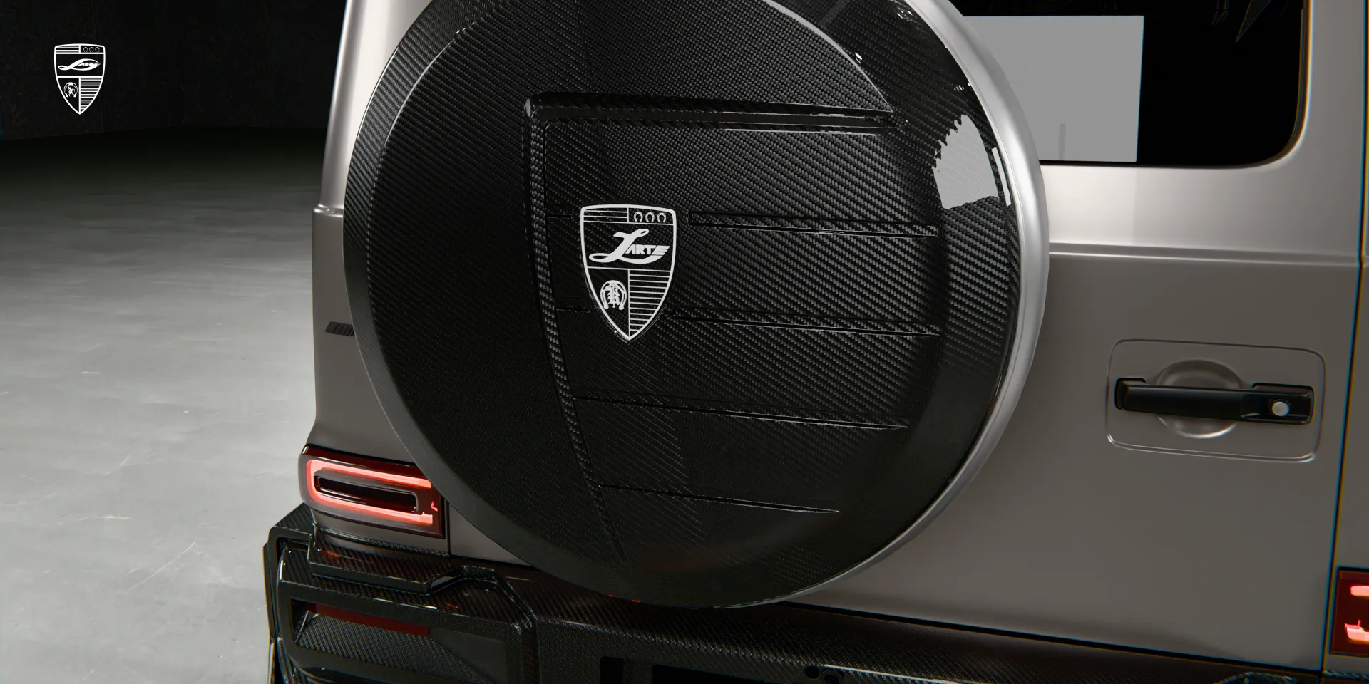OEM mounting points visible on widebody kit W463A, close‑up attachment area