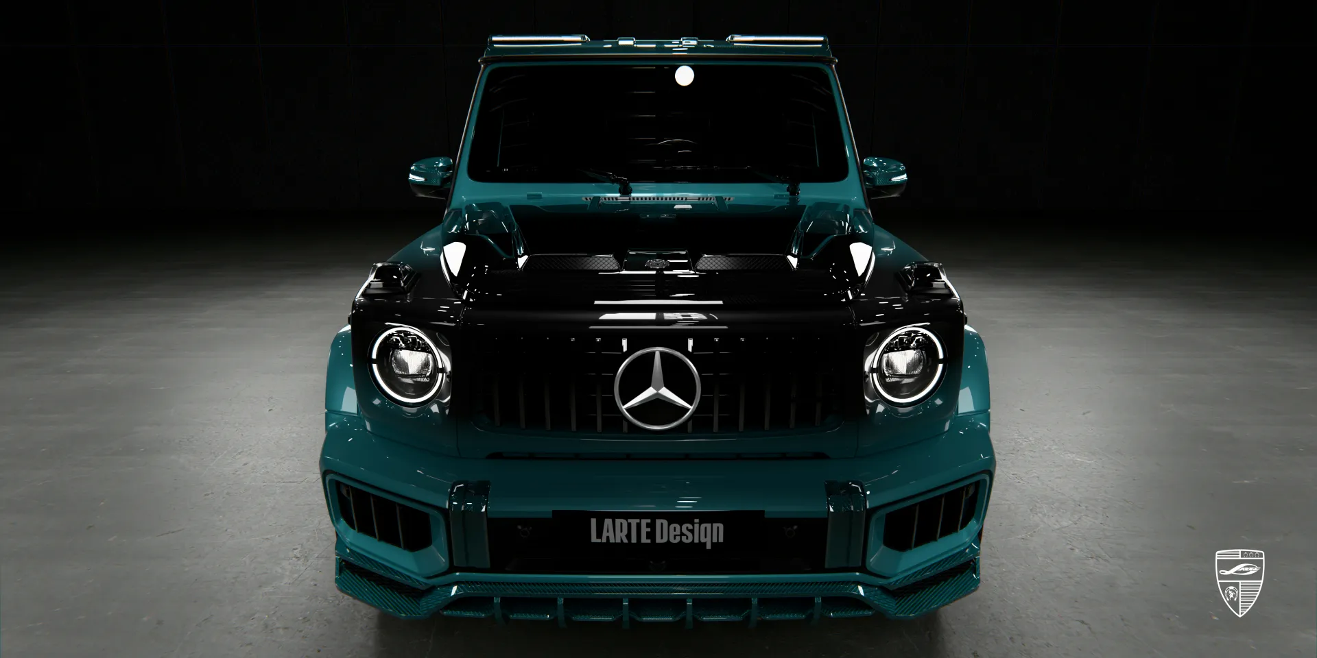 Bodykit am Mercedes G 63 AMG (W463A) montiert, Detailansicht Frontstoßstange und Motorhaube