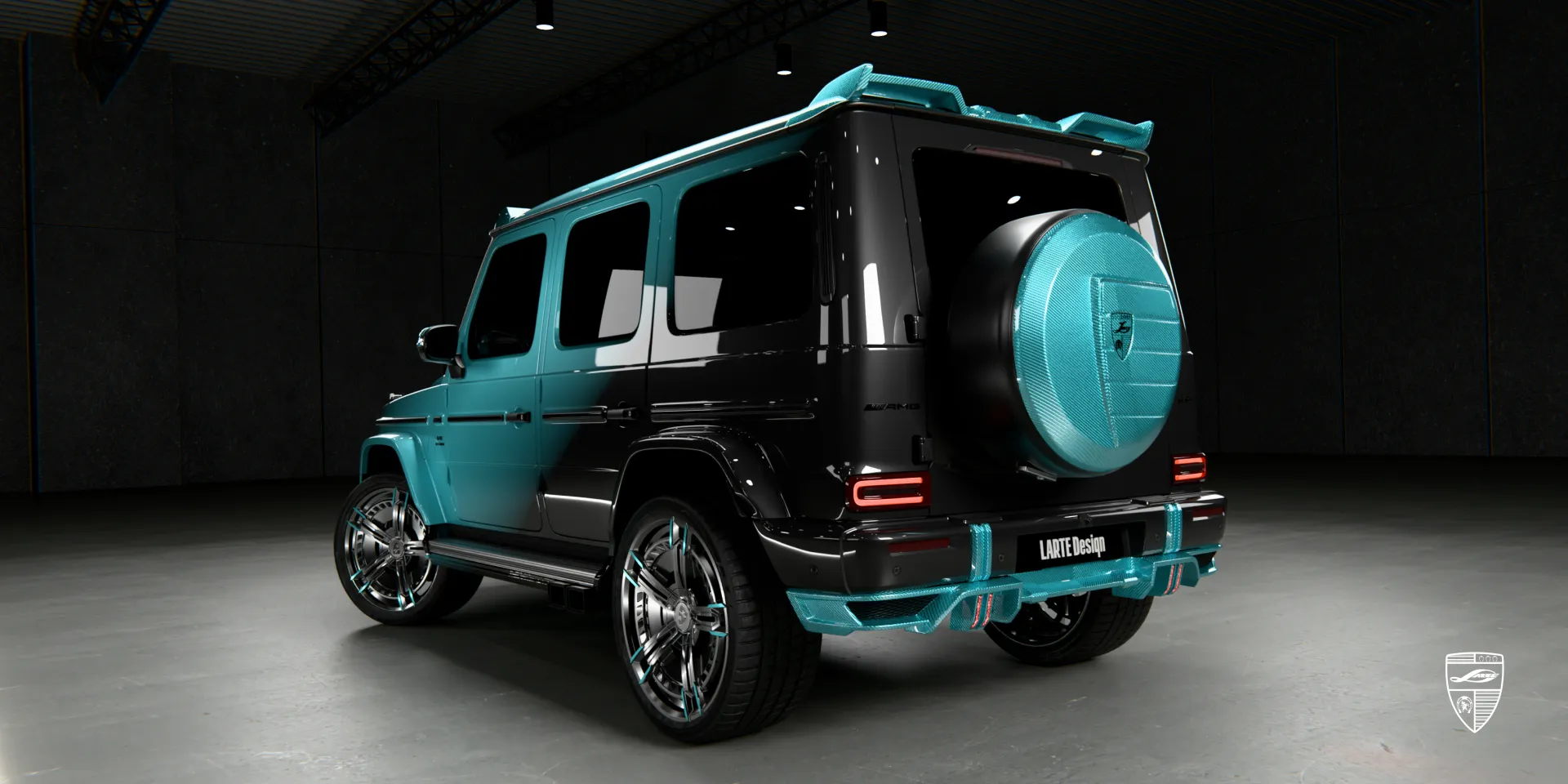 Mercedes G 63 W463A Facelift Styling‑Kit, Heckansicht drei Viertel