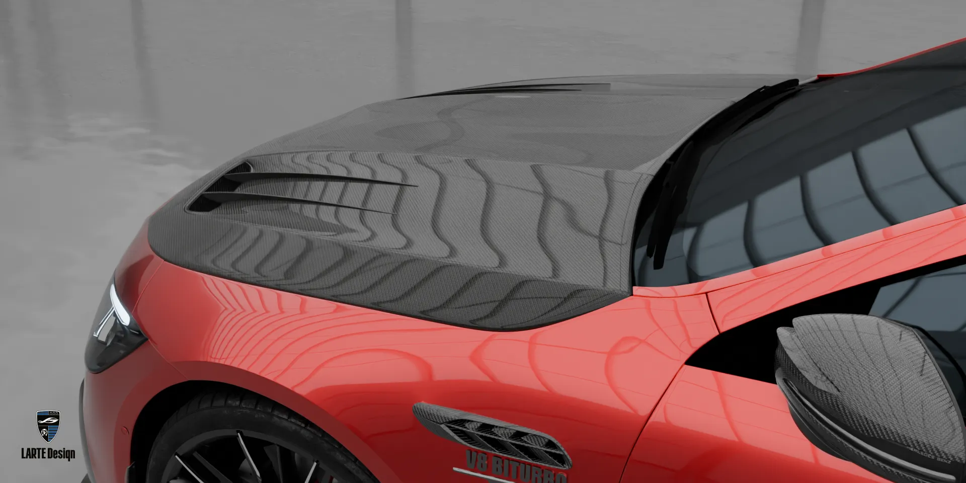 Roter Mercedes GT 63 – individuelles Signature-Kit mit Coupé-Veredelung