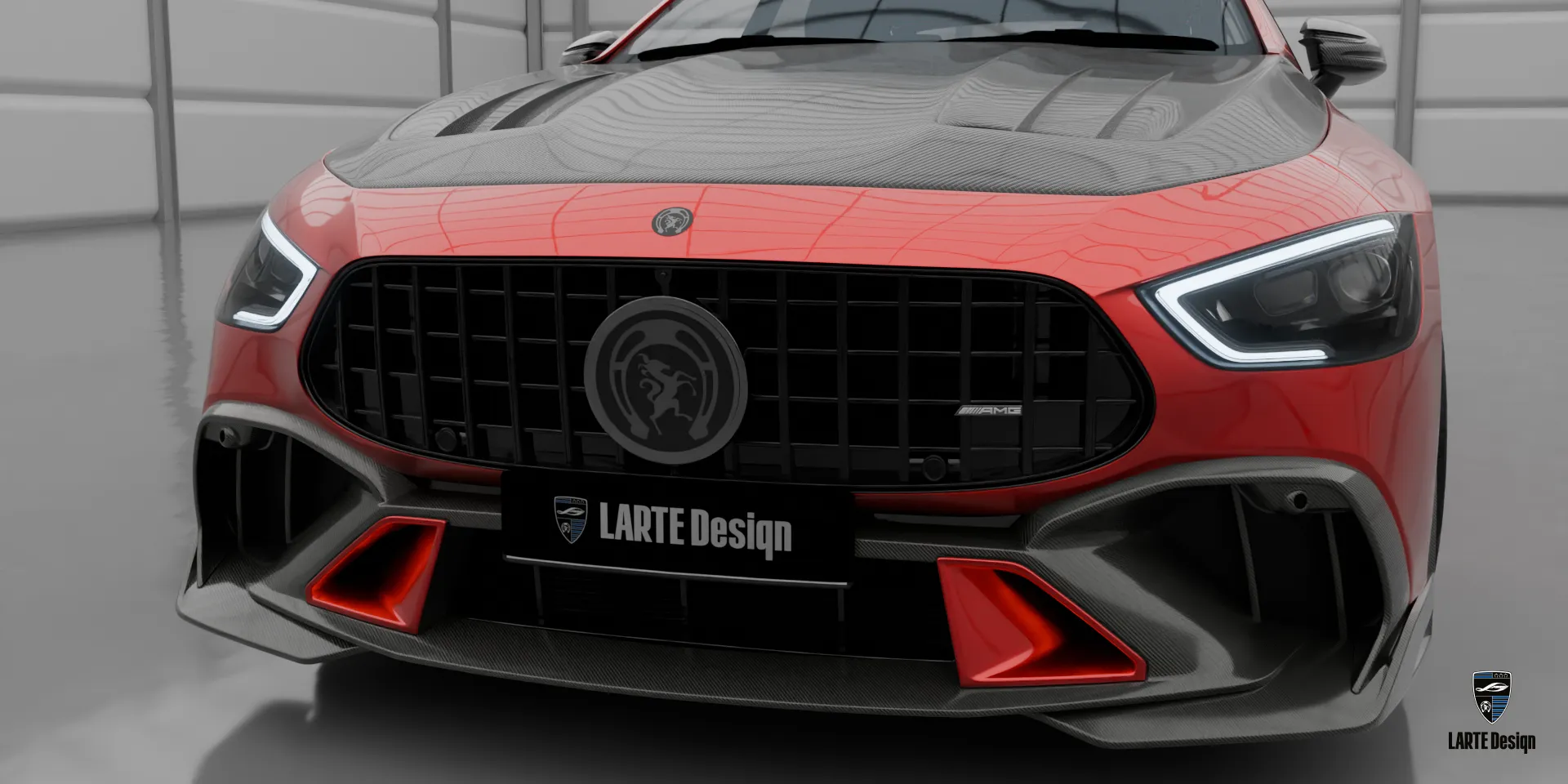 Mercedes GT AMG 63 – rotes Coupé mit aggressivem Signature-Body-Upgrade