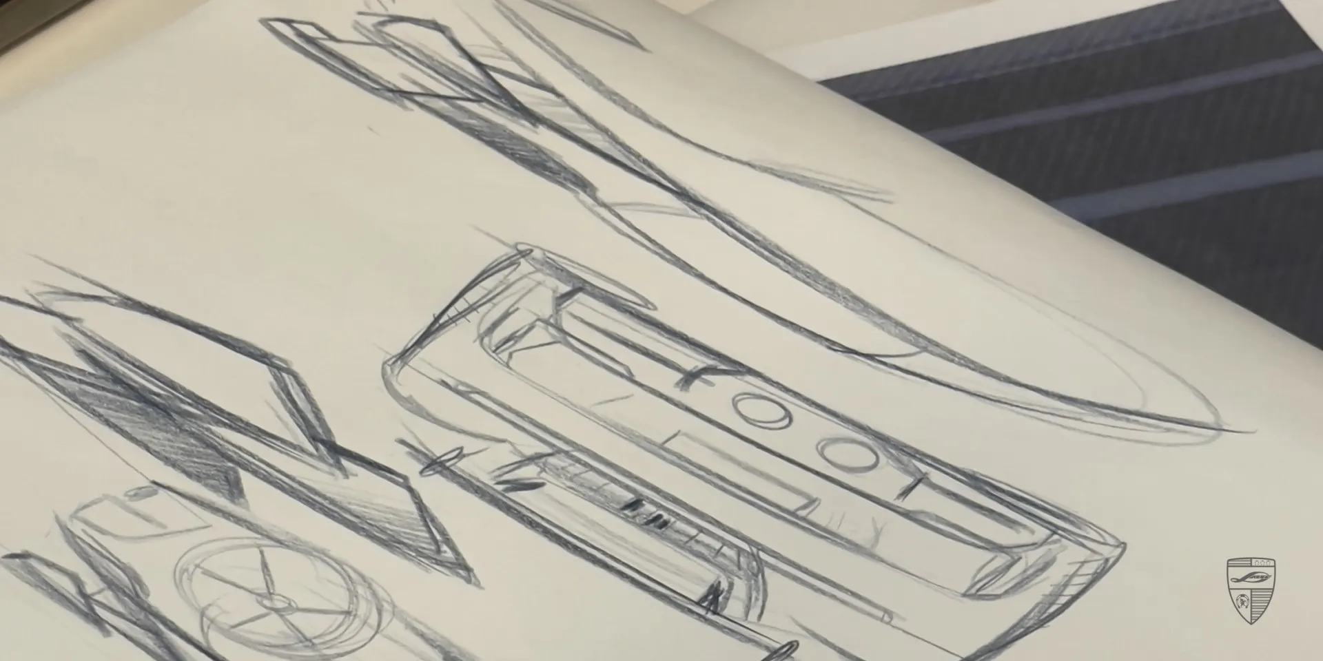 Bleistiftzeichnungen von Brano Mauks für das LARTE Edition Projekt am Porsche 911 Carrera