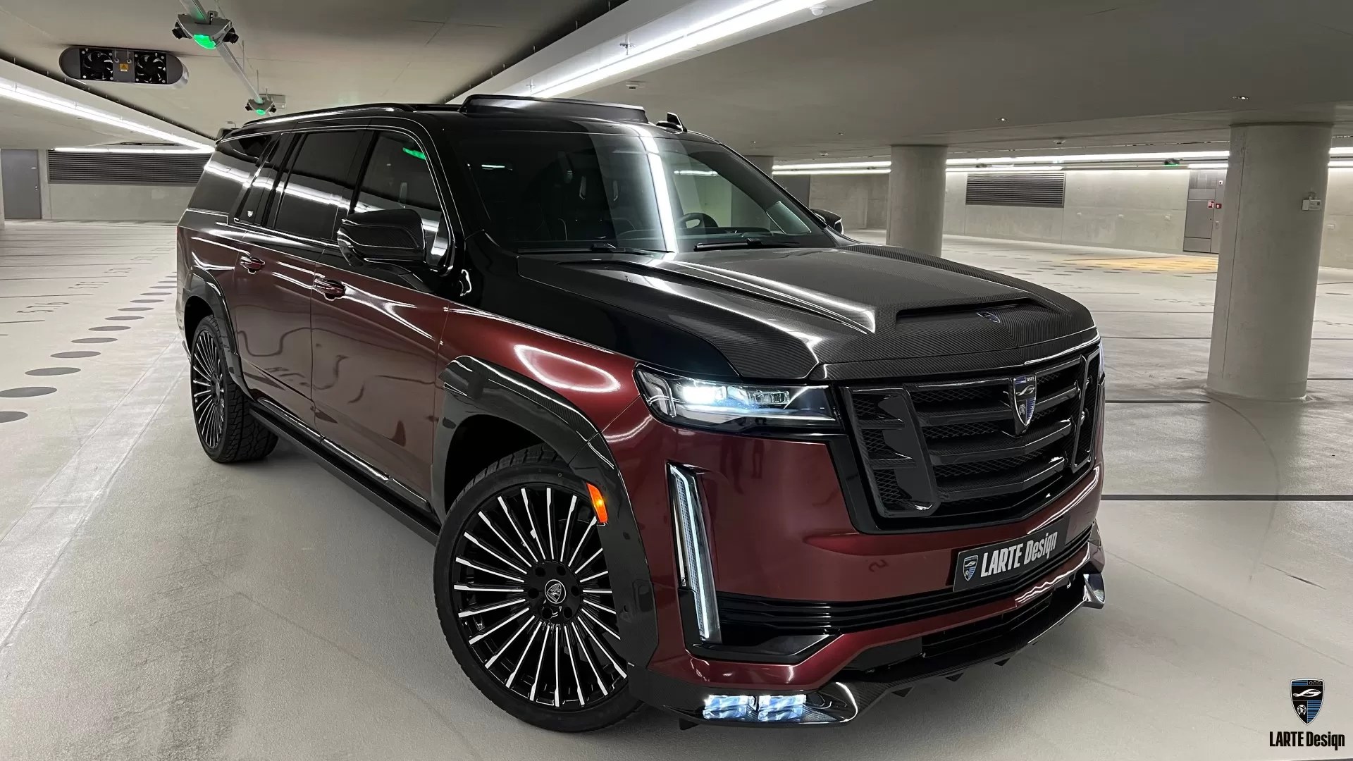 Cadillac Escalade featuring a full body kit made from carbon fiber material for the best finish.