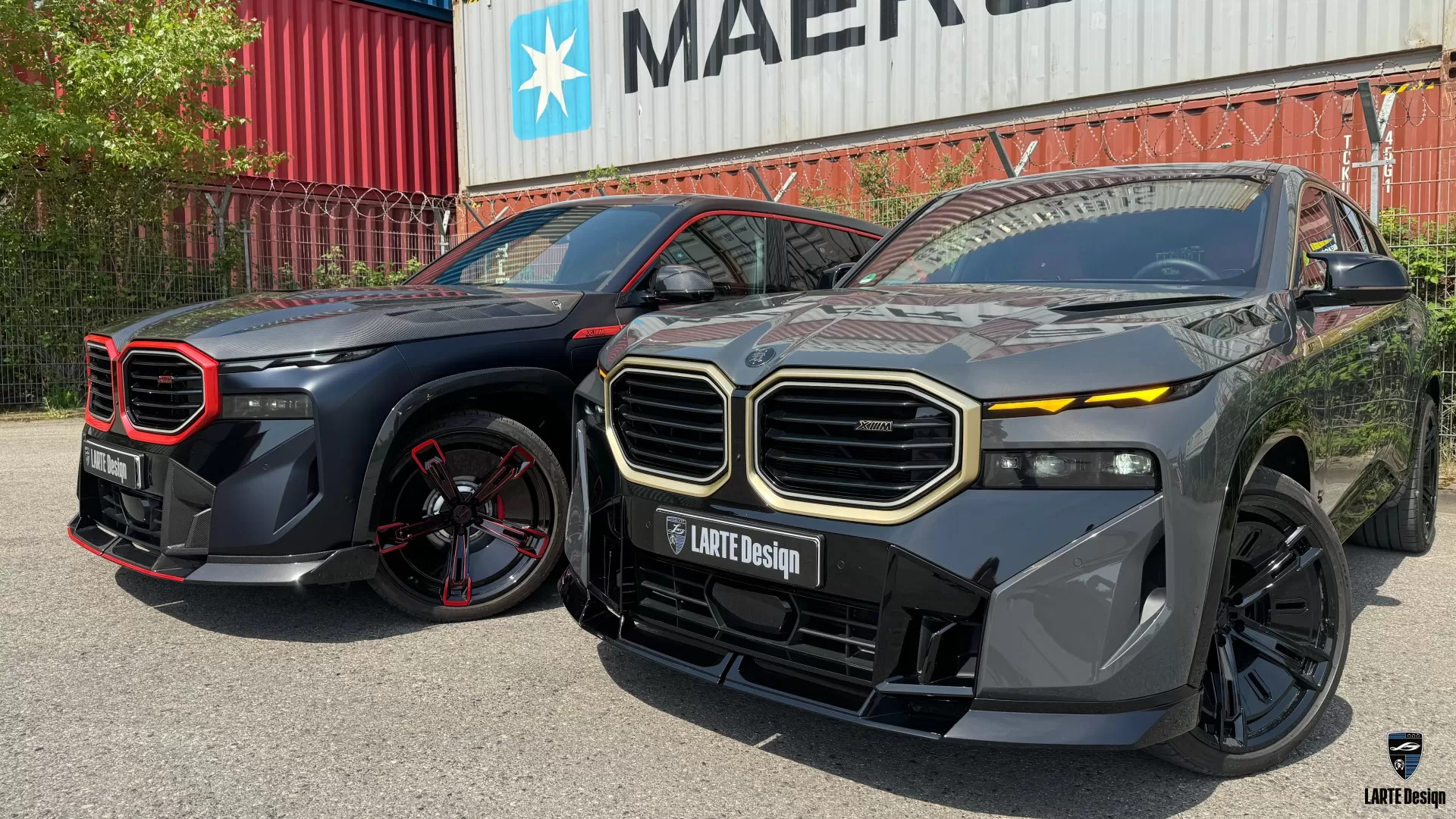 Two BMW XM featuring composite and carbon fiber body kits for a superior look and performance.