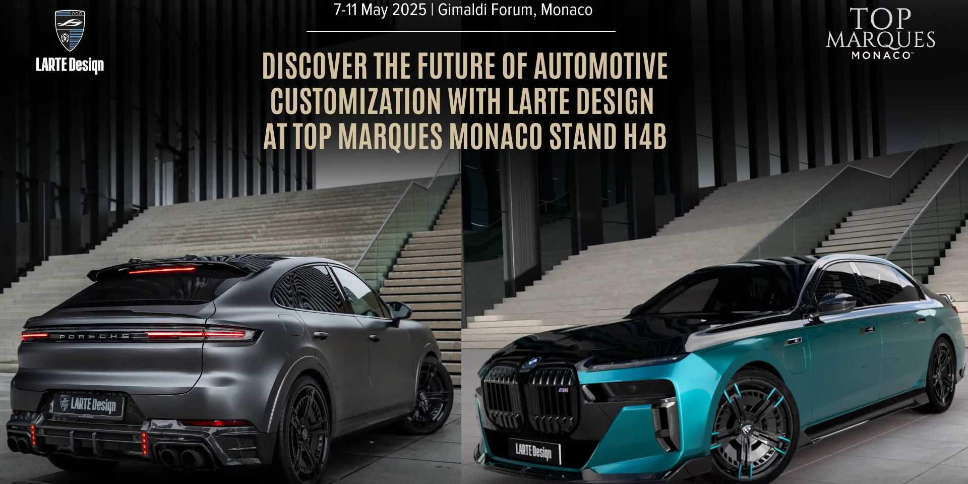 Upgraded BMW 7 Series and Porsche Cayenne SUV with LARTE Design Tuning