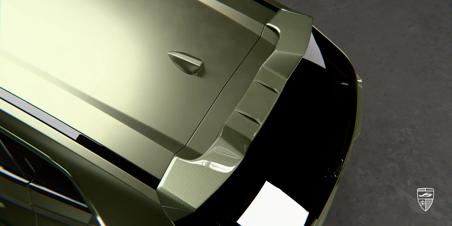 Dry‑carbon styling package in green for the BMW XM offering a high‑end texture and modern aesthetic