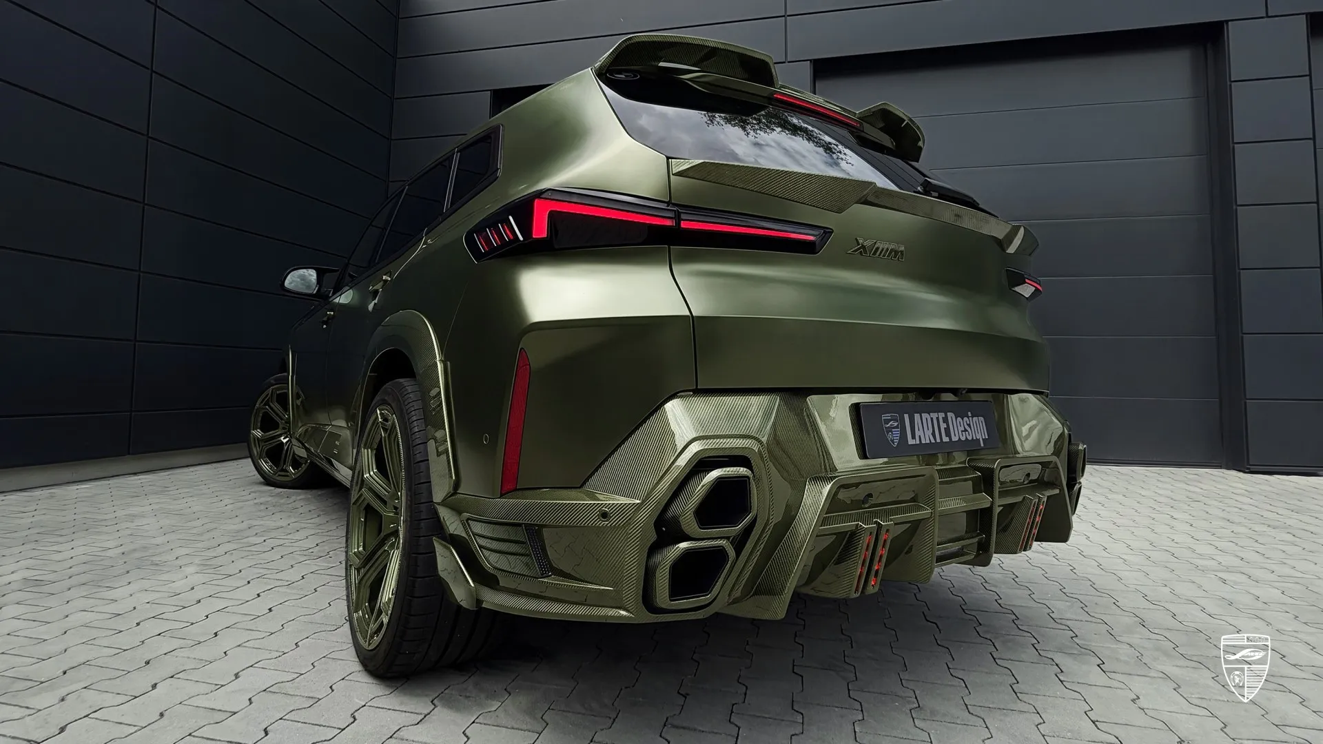 Lightweight carbon upgrade in green for the BMW XM showcasing elegant design