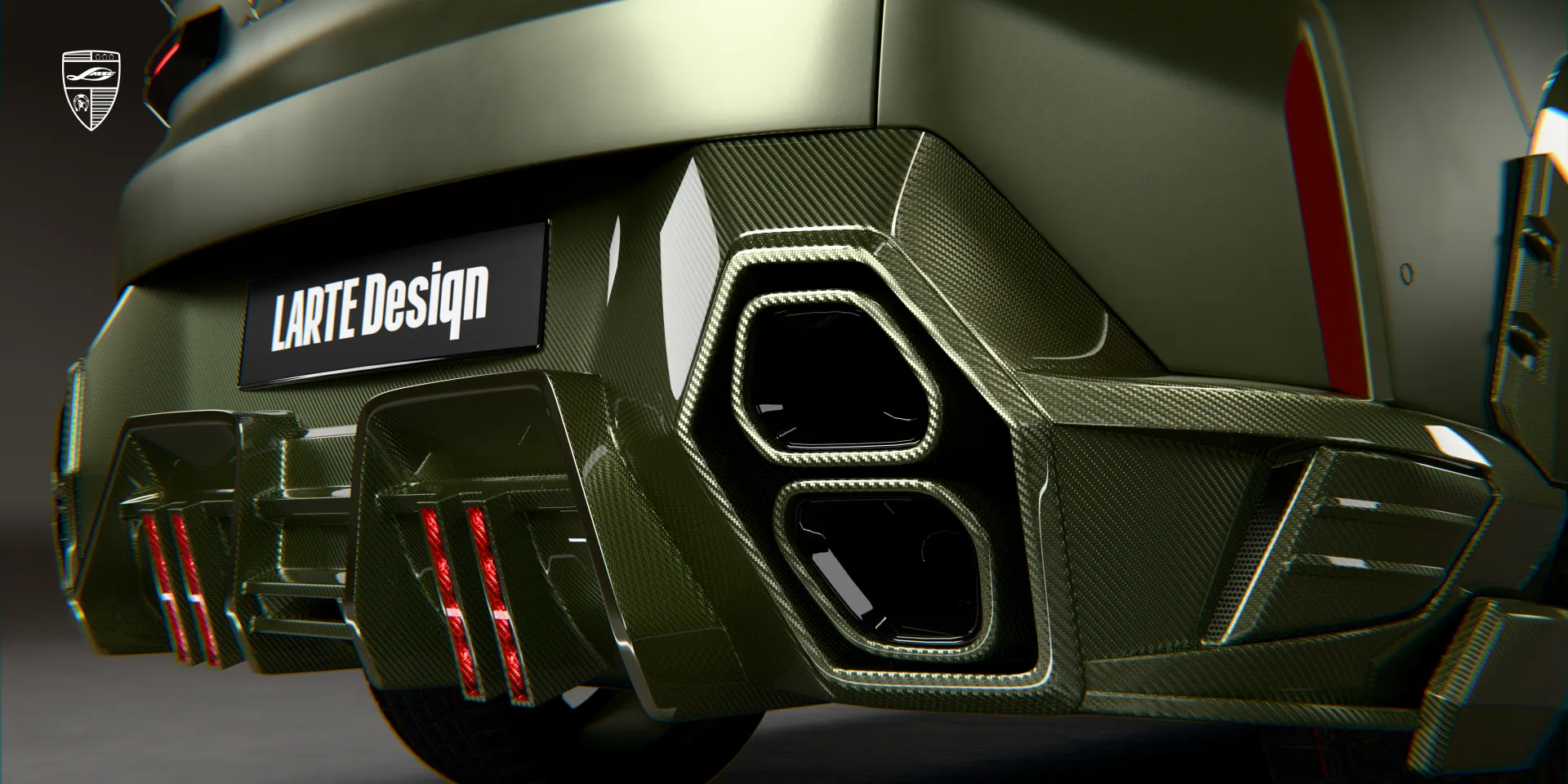 Rear bumper kit in green for the BMW XM, enhancing the vehicle’s balance and sporty profile