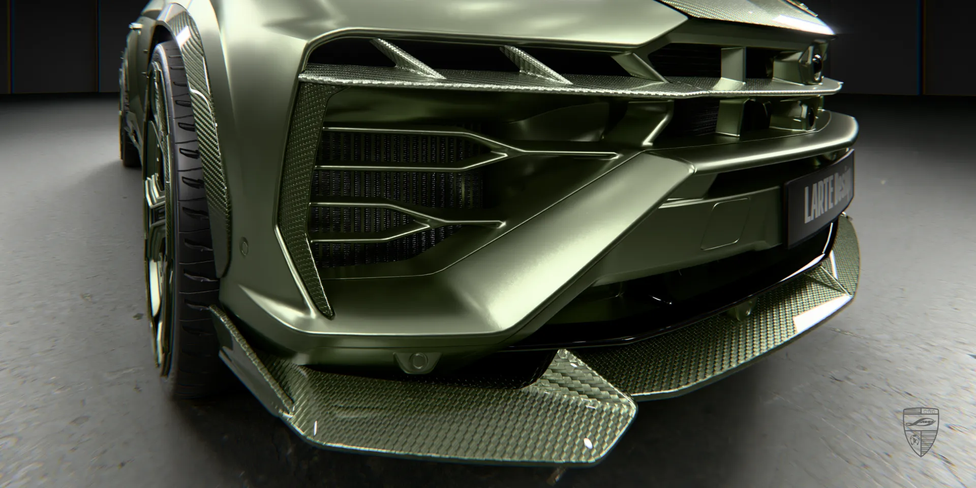 Grüner Urus Frontlippen-Spoiler, der die untere Stoßstänge für ein niedrigeres Profil erweitert
