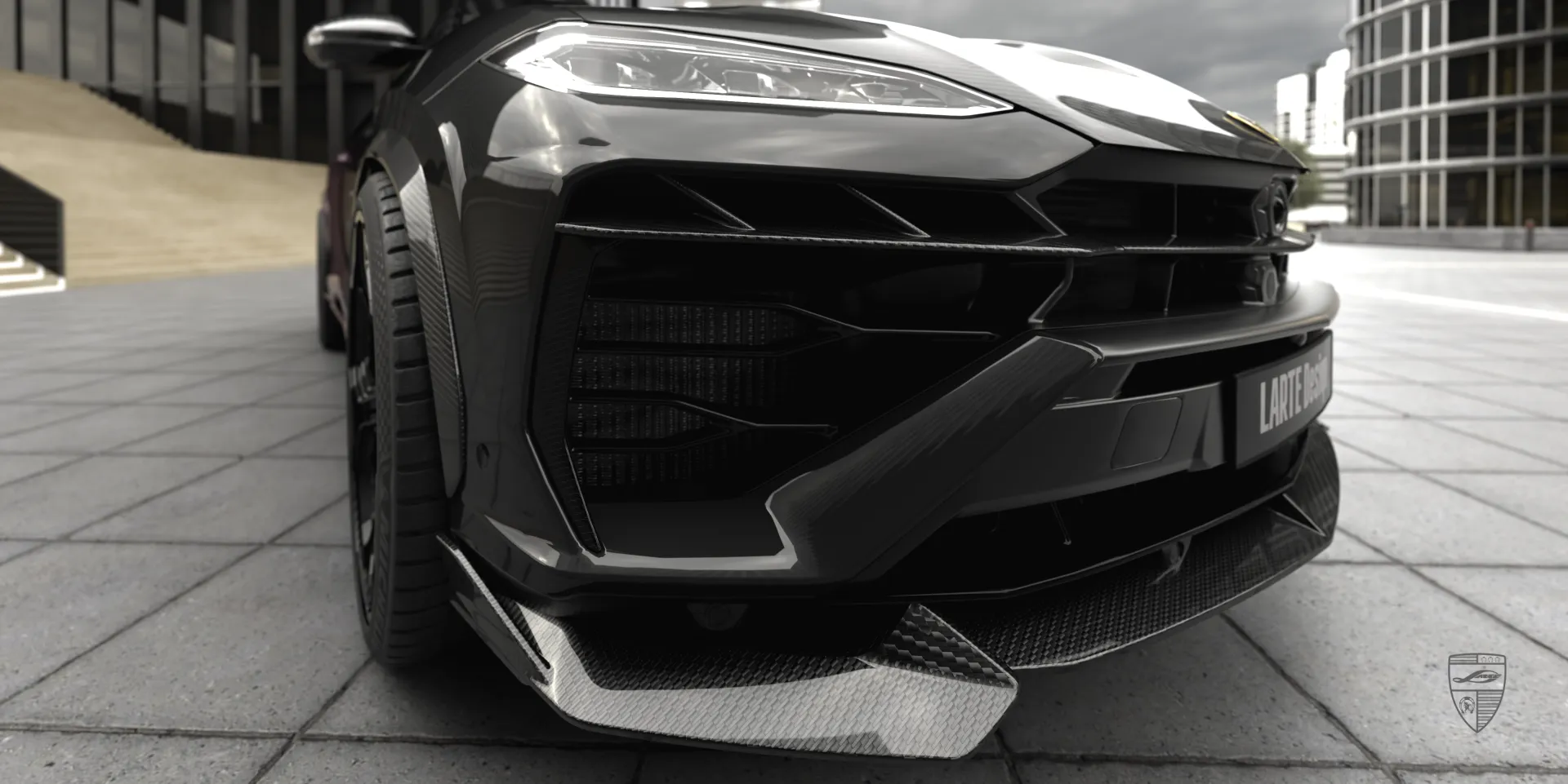 Carbonfaser‑Frontspoiler für den Lamborghini Urus mit integrierten Aeroelementen