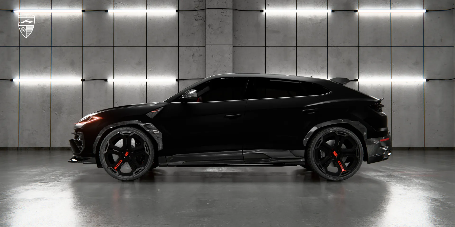 Widebody kit on Lamborghini Urus SE: wider profile, improved aerodynamics