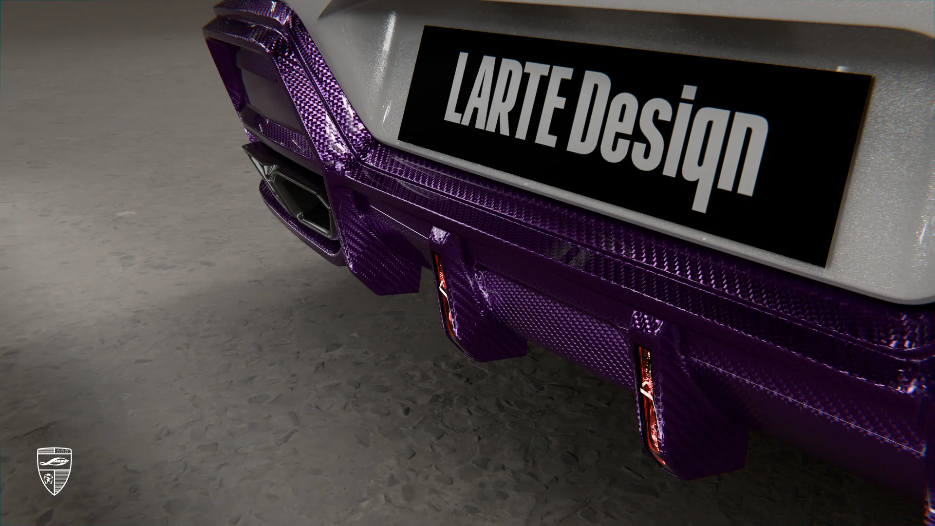 BMW 7 rear design with purple body kit and clean luxury look