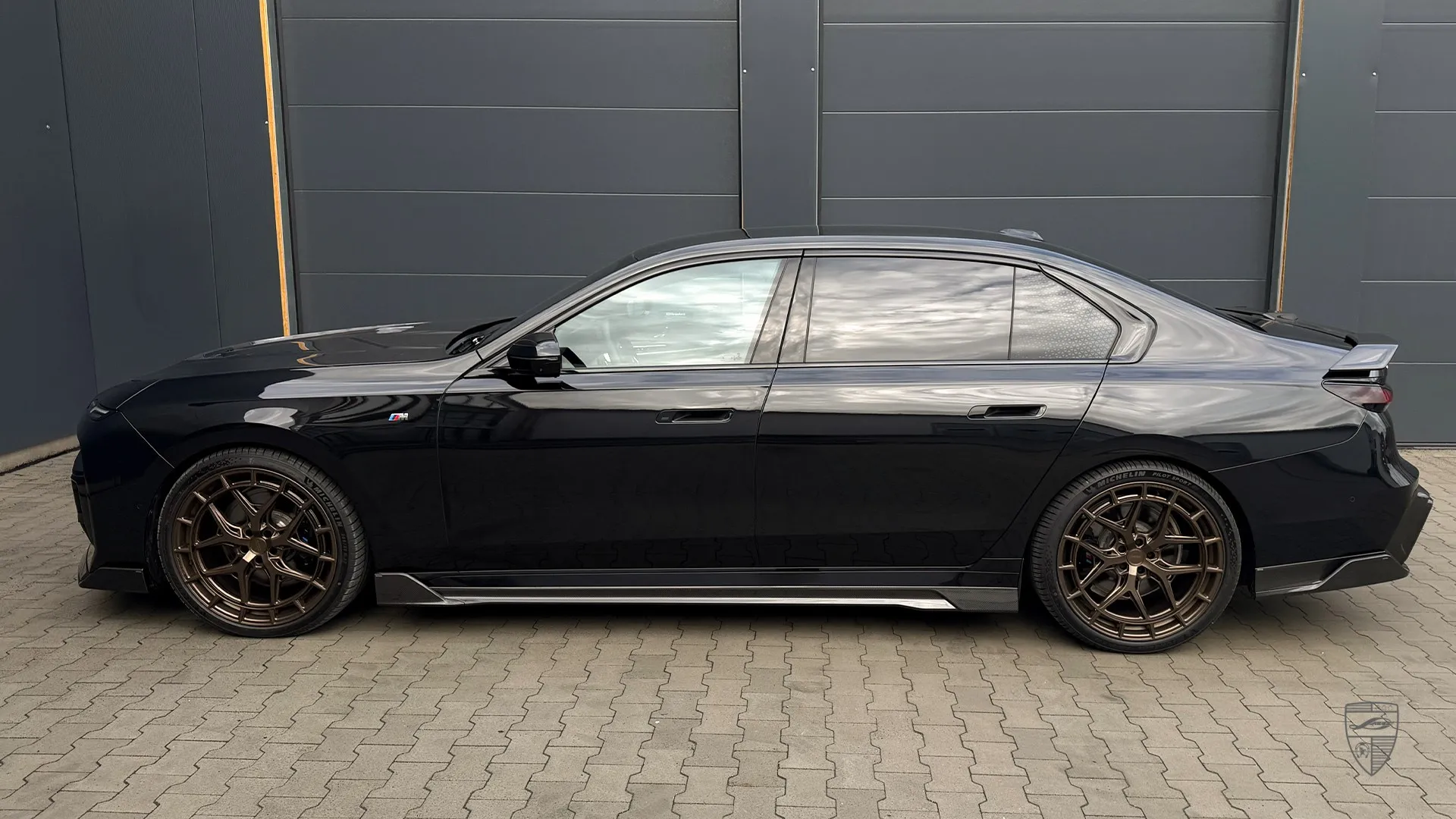 BMW i7 long wheelbase luxury sedan with sleek electric vehicle styling