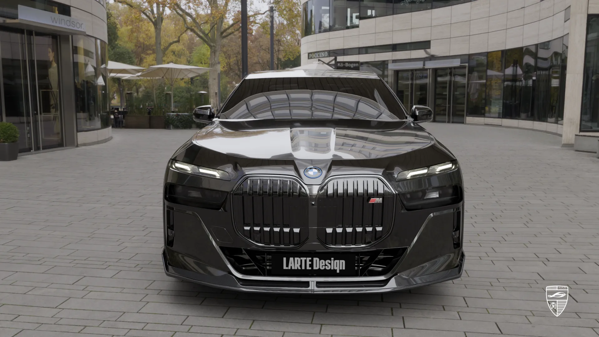 VIP-level BMW 7 Series — Sapphire Black sedan with aggressive style and unique configuration