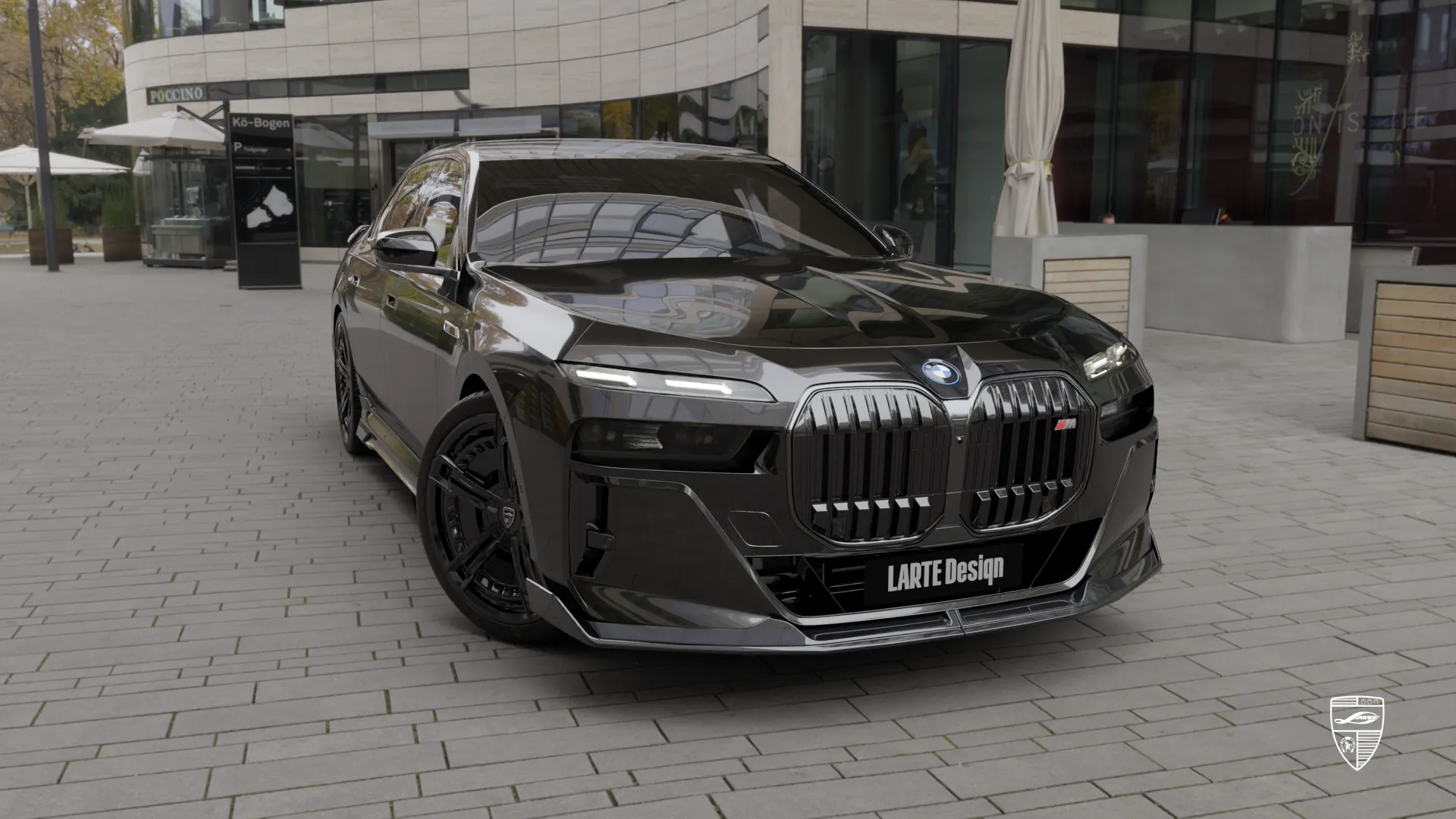 Sapphire Black BMW 7 Series — upgraded luxury sedan with appearance package and brutal lines