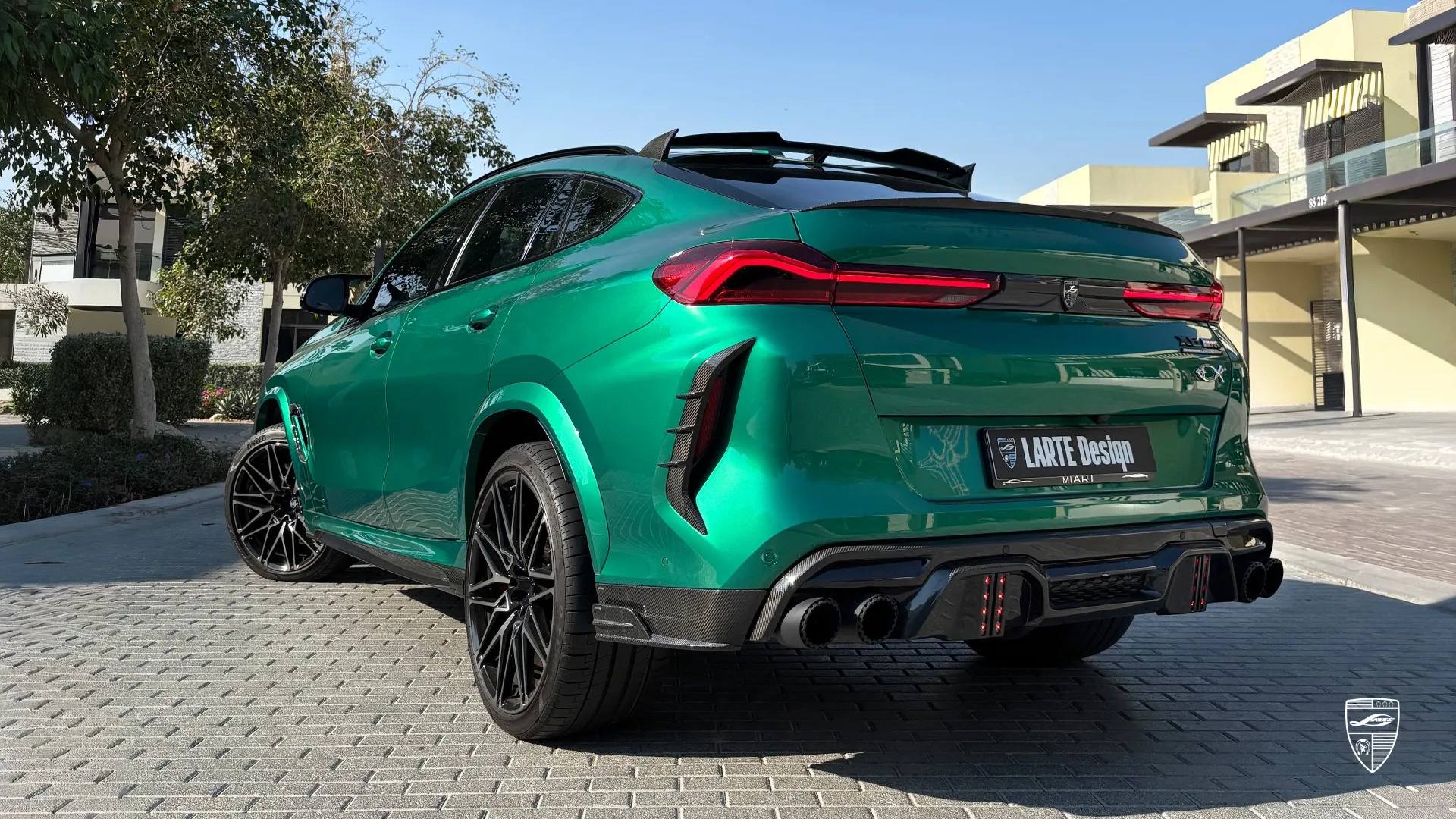 BMW X6M Competition F96 Facelift LCI in Isle of Man Green — full body kit upgrade