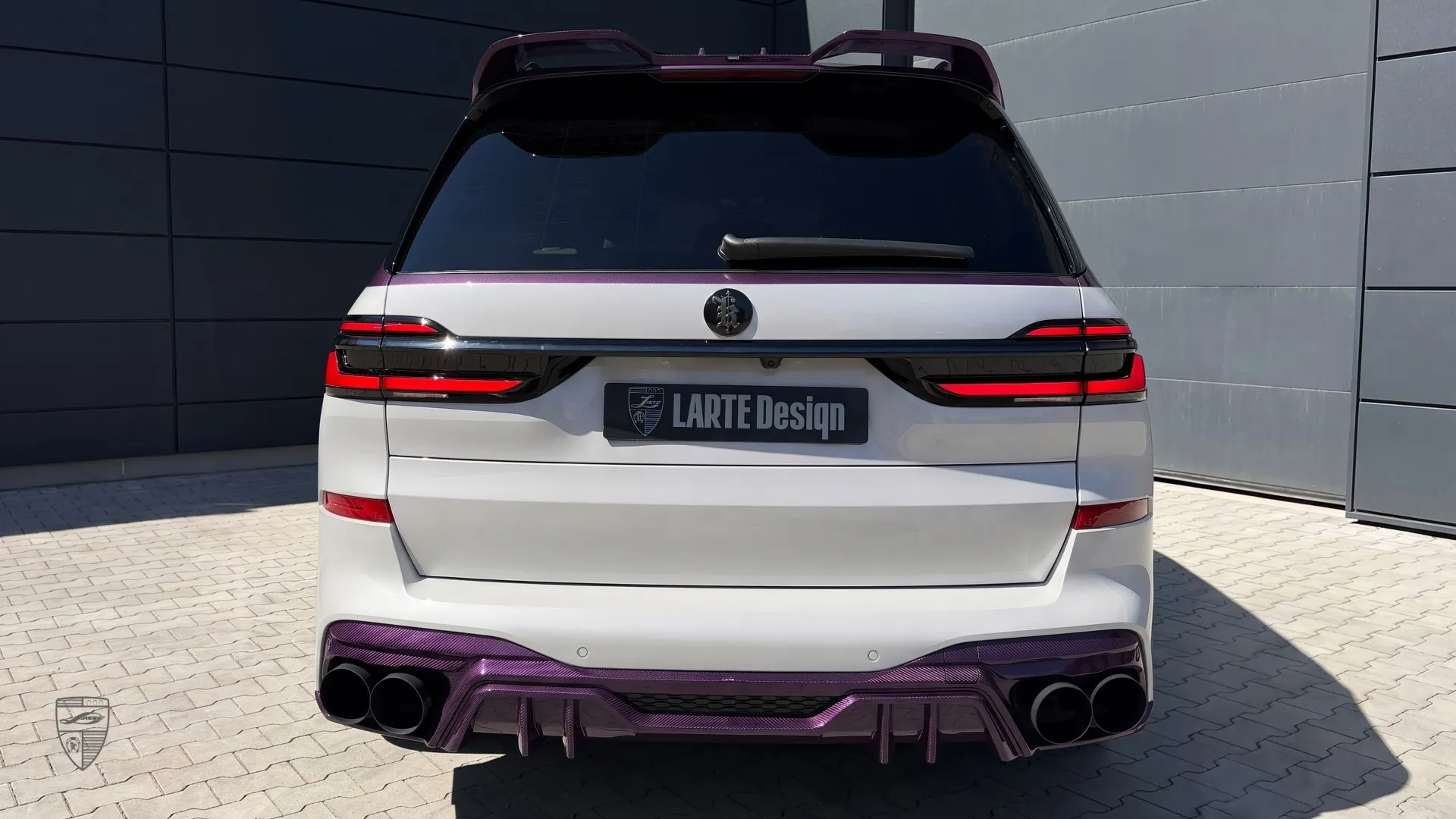 BMW X7 Facelift in white with rear view and custom exterior styling