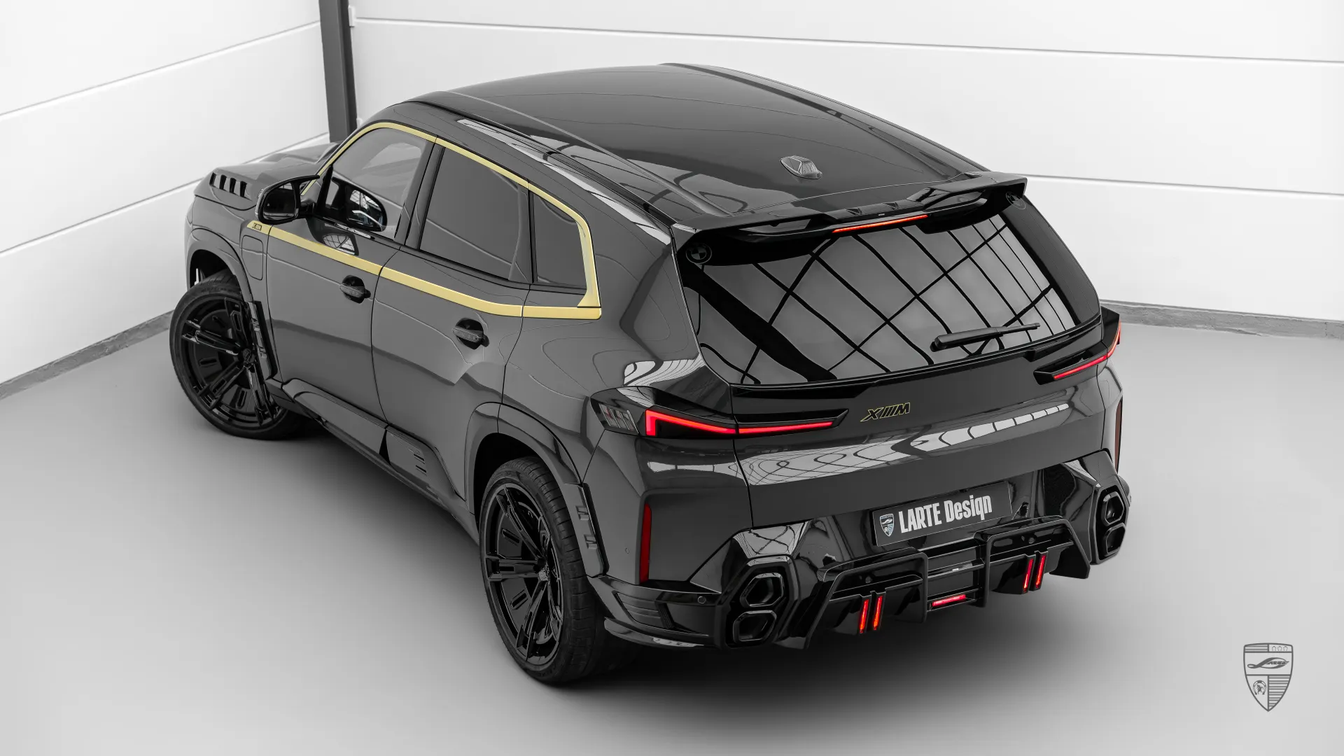 BMW XM tuning package with rear three quarter styling and custom exterior upgrades