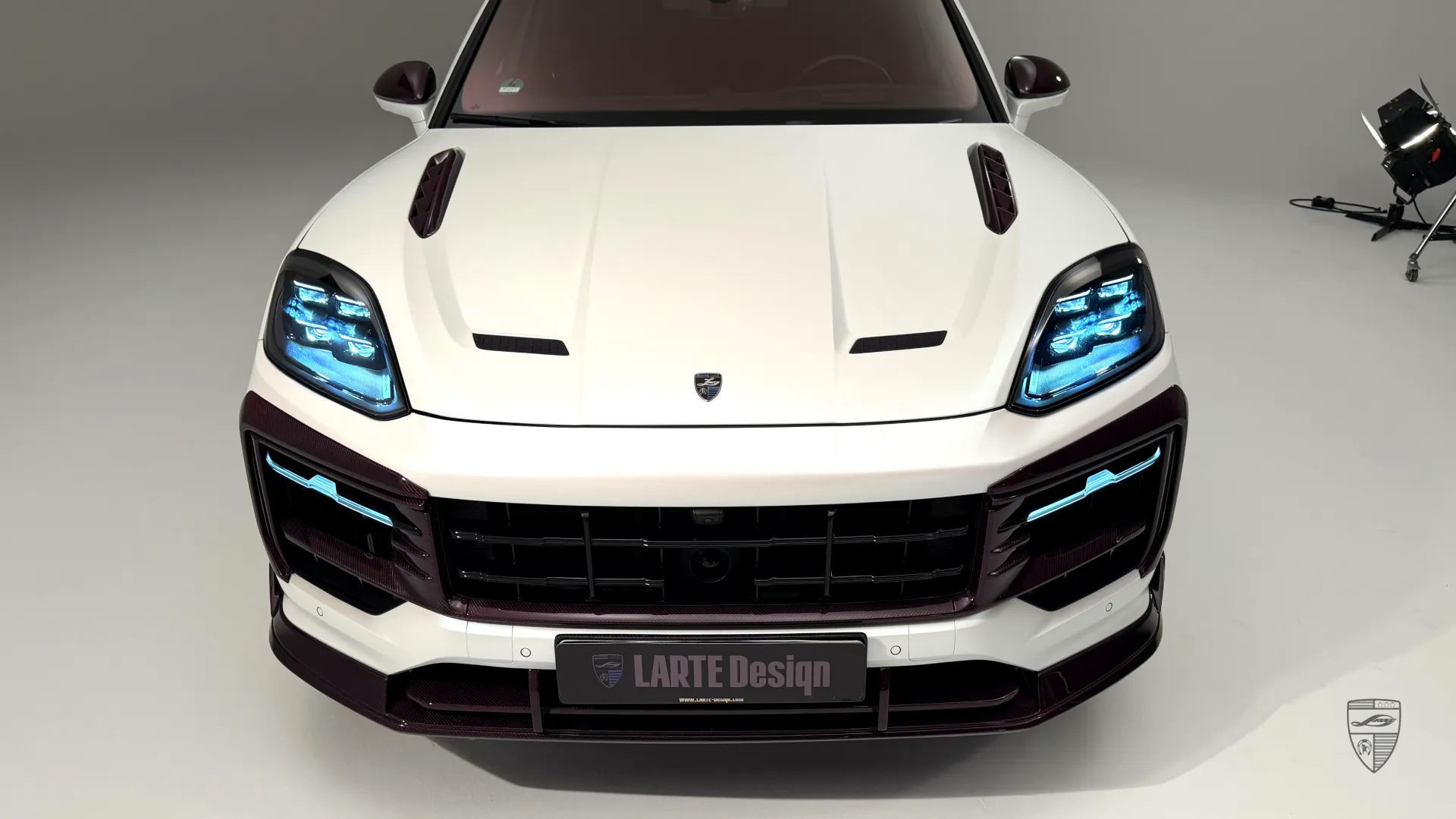 Porsche Cayenne modified with modern front exterior styling and exclusive body kit design