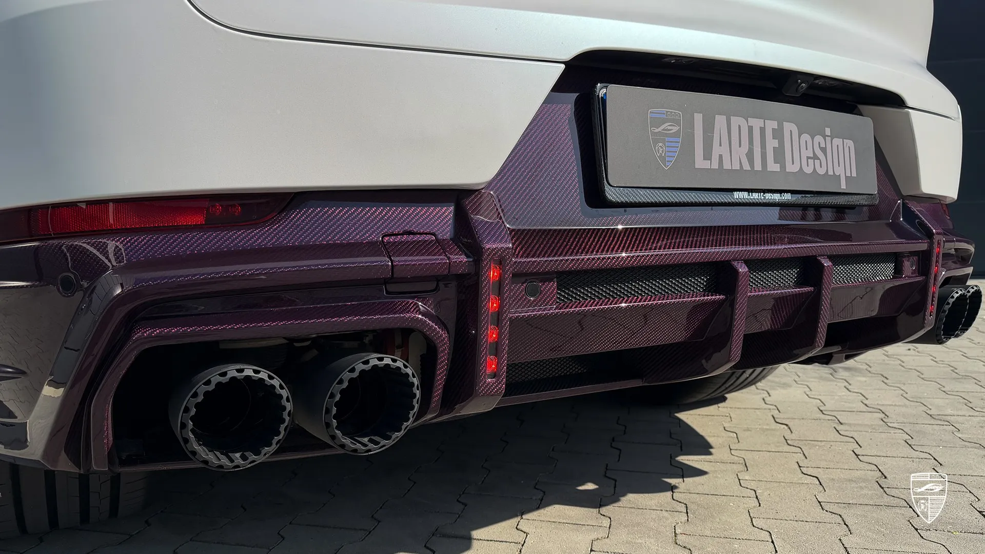 Porsche Cayenne modified with rear diffuser detail and aggressive styling upgrades