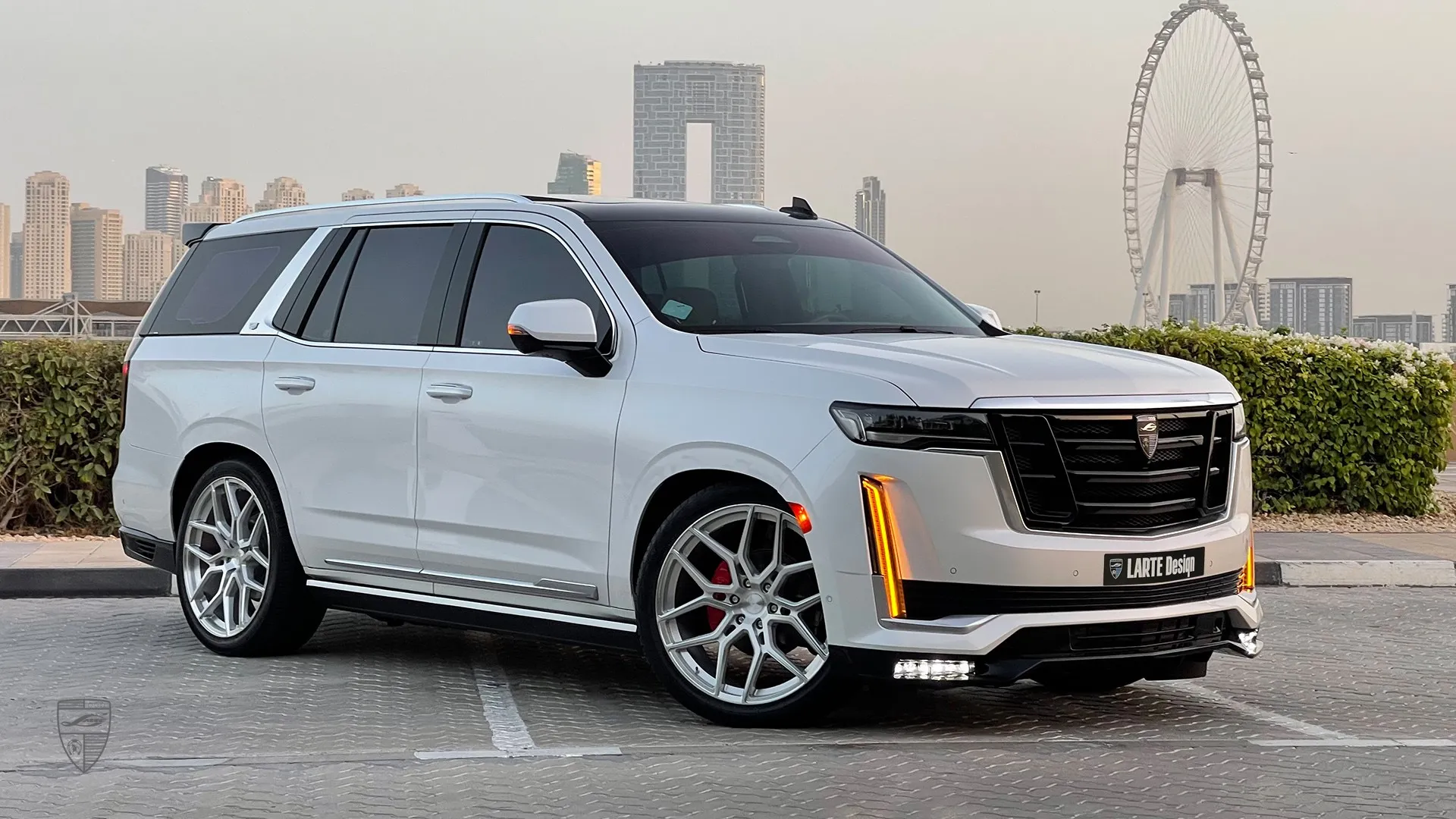 Cadillac Escalade with premium body kit styling and custom exterior upgrades