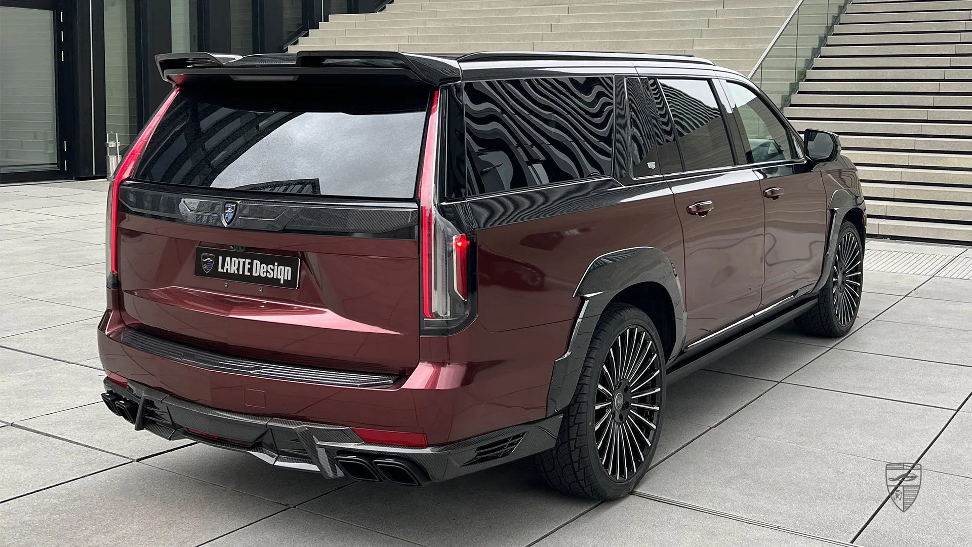 Mahogany Cadillac Escalade SUV for Elite Drivers with Brutal Style Mahogany Cadillac Escalade from Düsseldorf— SUV for elite drivers with aggressive custom tuning