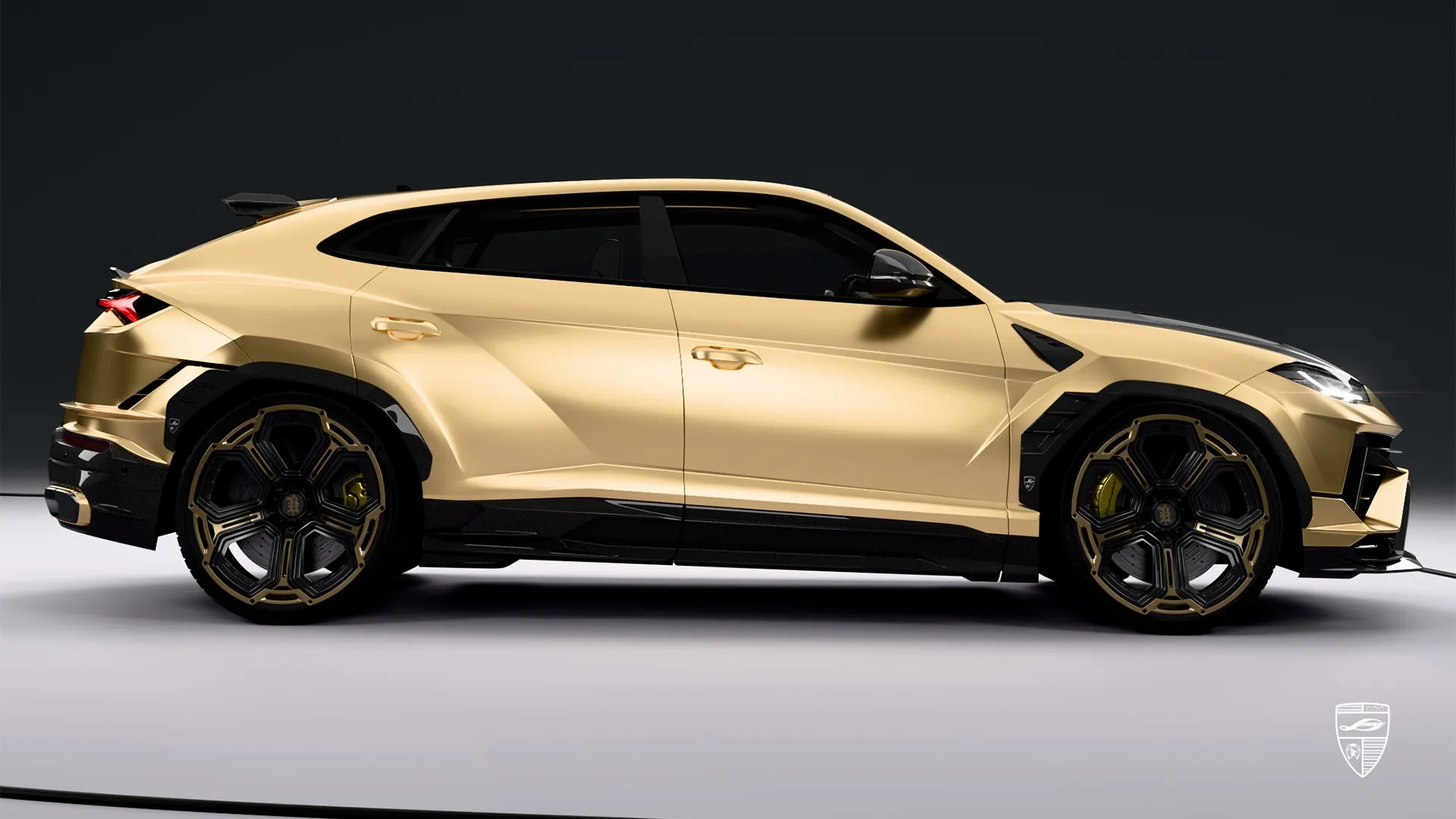 Luxury Lamborghini URUS S SUV — appearance carbon package in gold with upscale aggression
