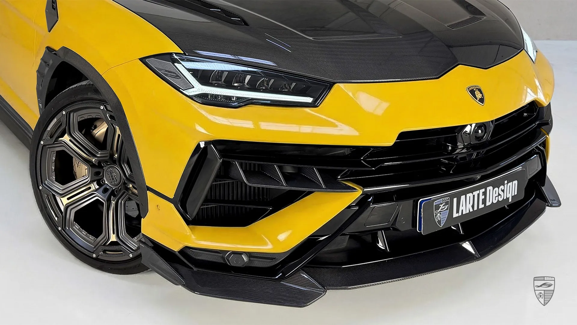 Lamborghini Urus Performante yellow with aggressive front redesign and bold styling