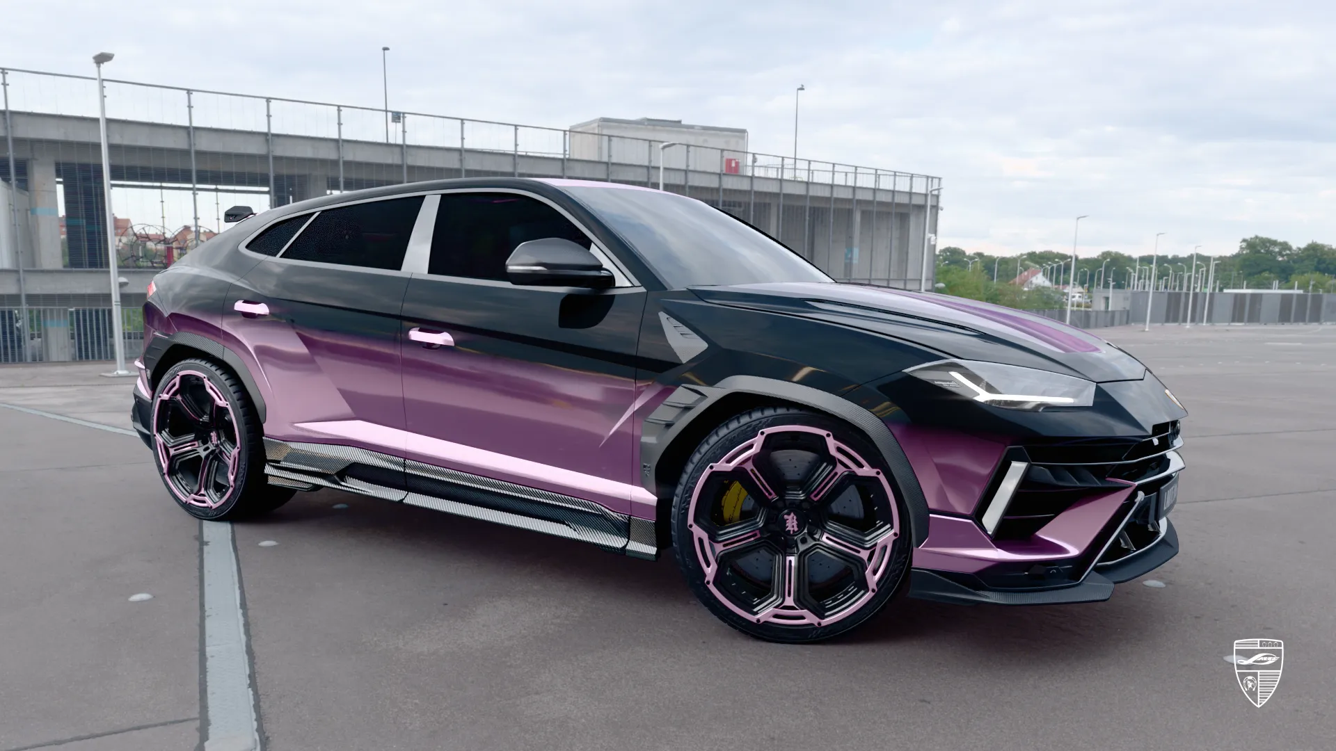 Lamborghini Urus S getunter SUV mit großen kundenspezifischen Felgen