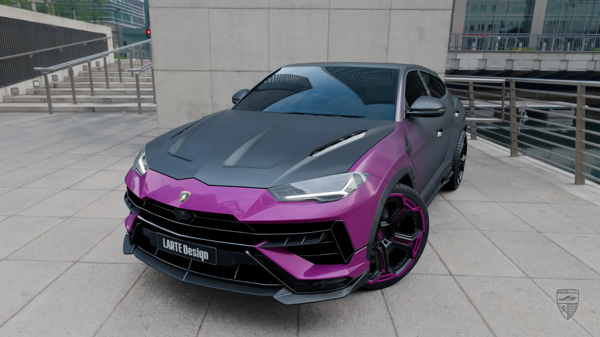 Leistungsstarker Lamborghini Urus S Performante in rosafarbener Folierung