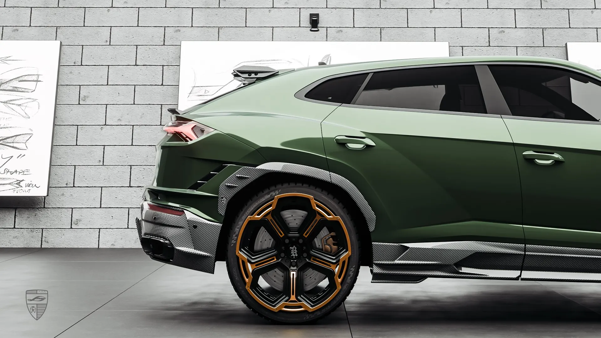 Sportlicher Lamborghini URUS S in Verde Ermes mit brutaler Leistungsdarstellung und kantigen Linien