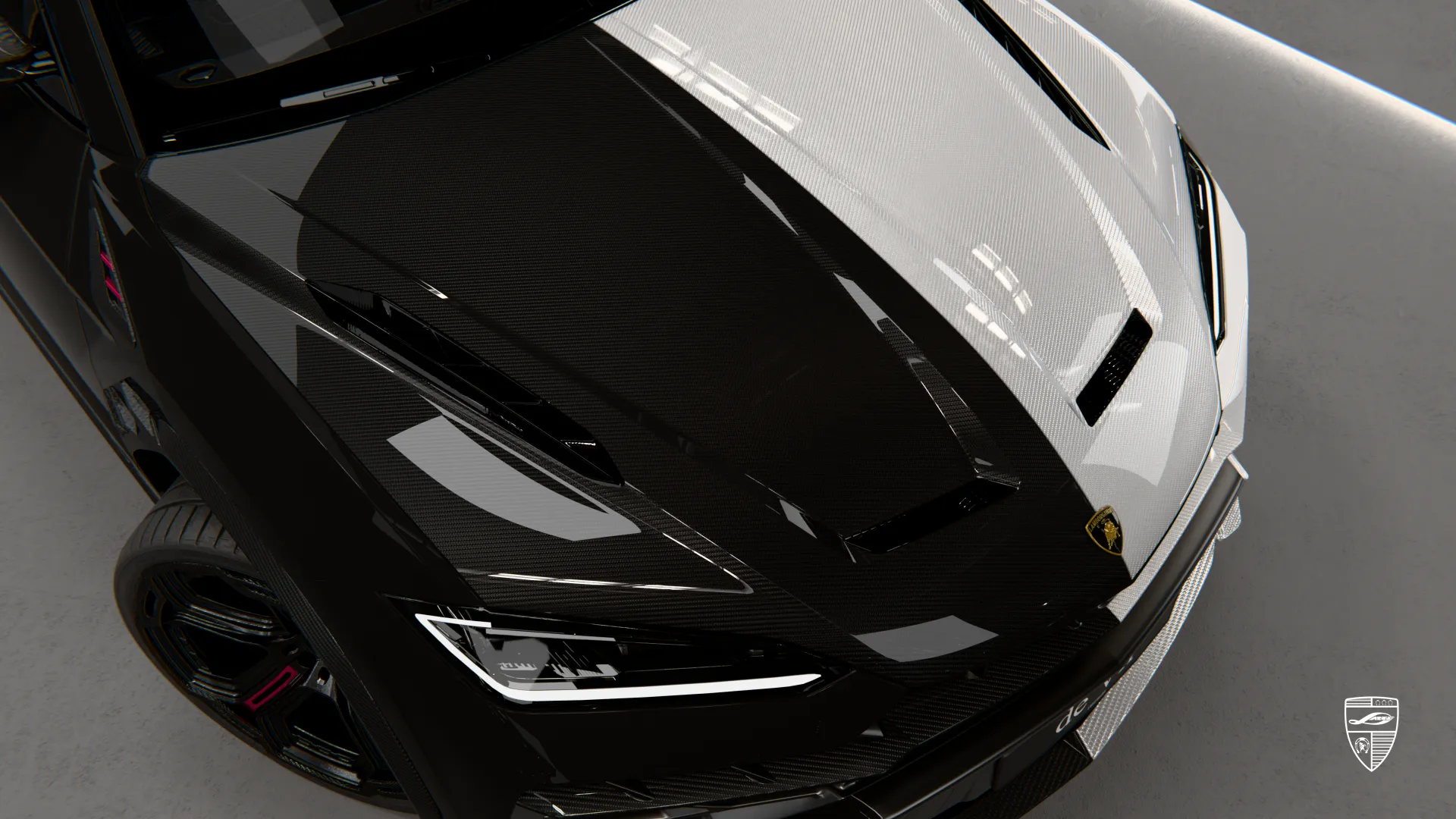 Lamborghini Urus SE custom hood detail with exterior styling upgrades and exclusive design elements