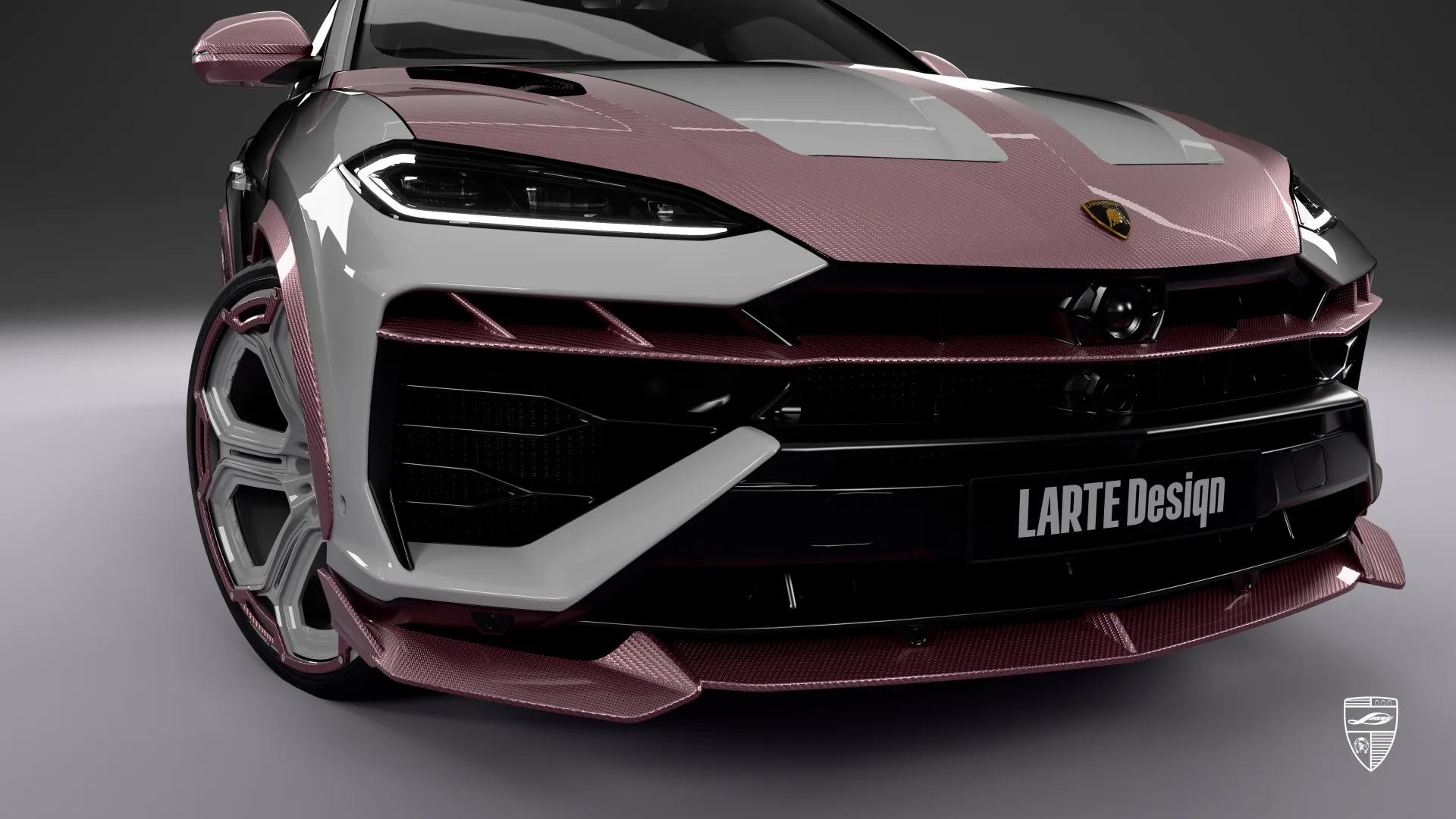 Urus SE Leistungs‑SUV: Frontbumpers mit aerodynamischen Luftansäugen und sportlichem Styling
