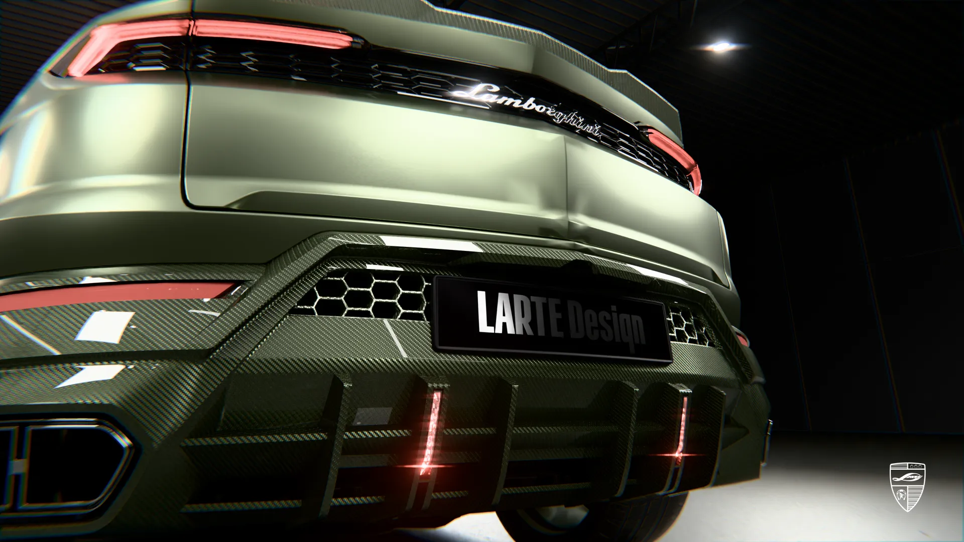 Lambo URUS SE with rear detail, custom diffuser styling and modern exterior look